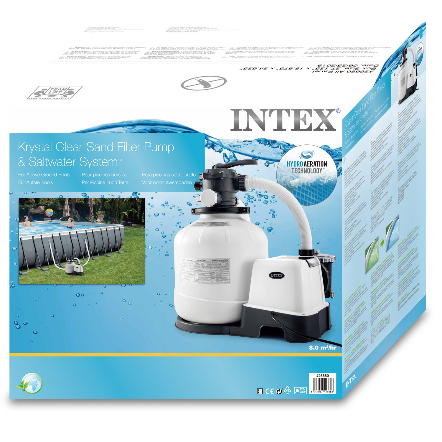 Intex Sandfilteranlage & Salzwassersystem Krystal Clear | 10,0 m³/h Leistung