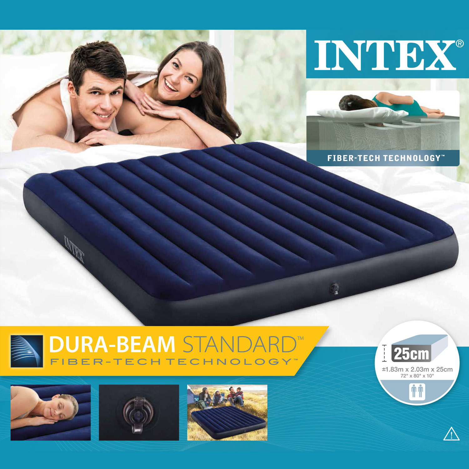 Intex Luftbett 203 x 183 x 22 cm | für 2 Personen