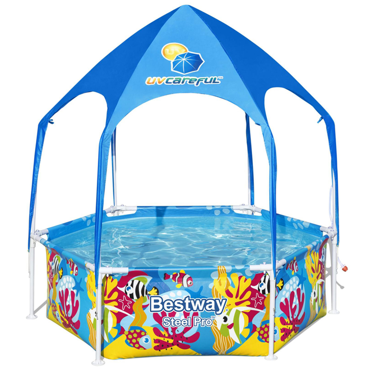 Bestway Frame Pool 183 x 51 cm Splash-in-Shade | Kinderpool mit Dach