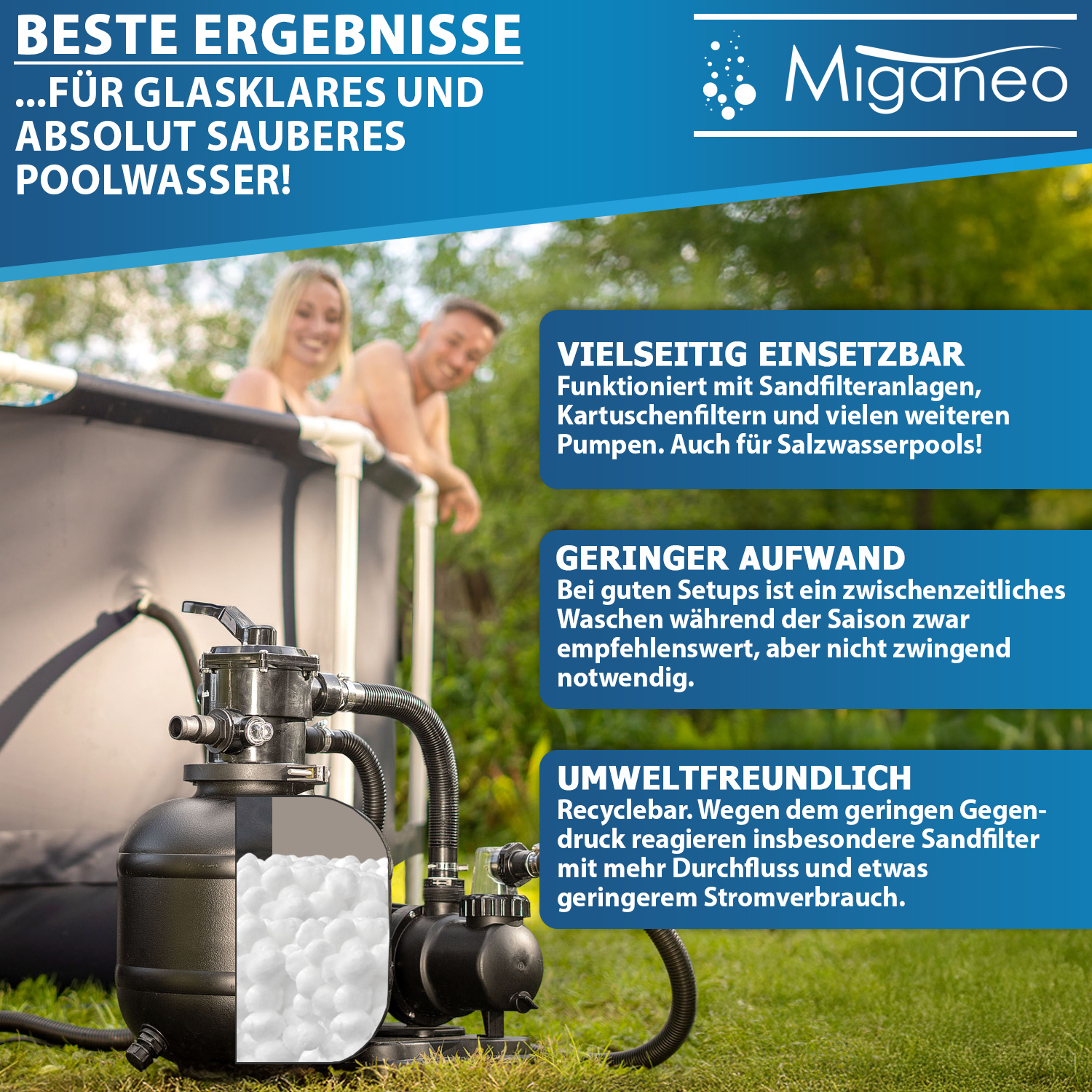 Miganeo Filter Balls mit Netz | 500 g
