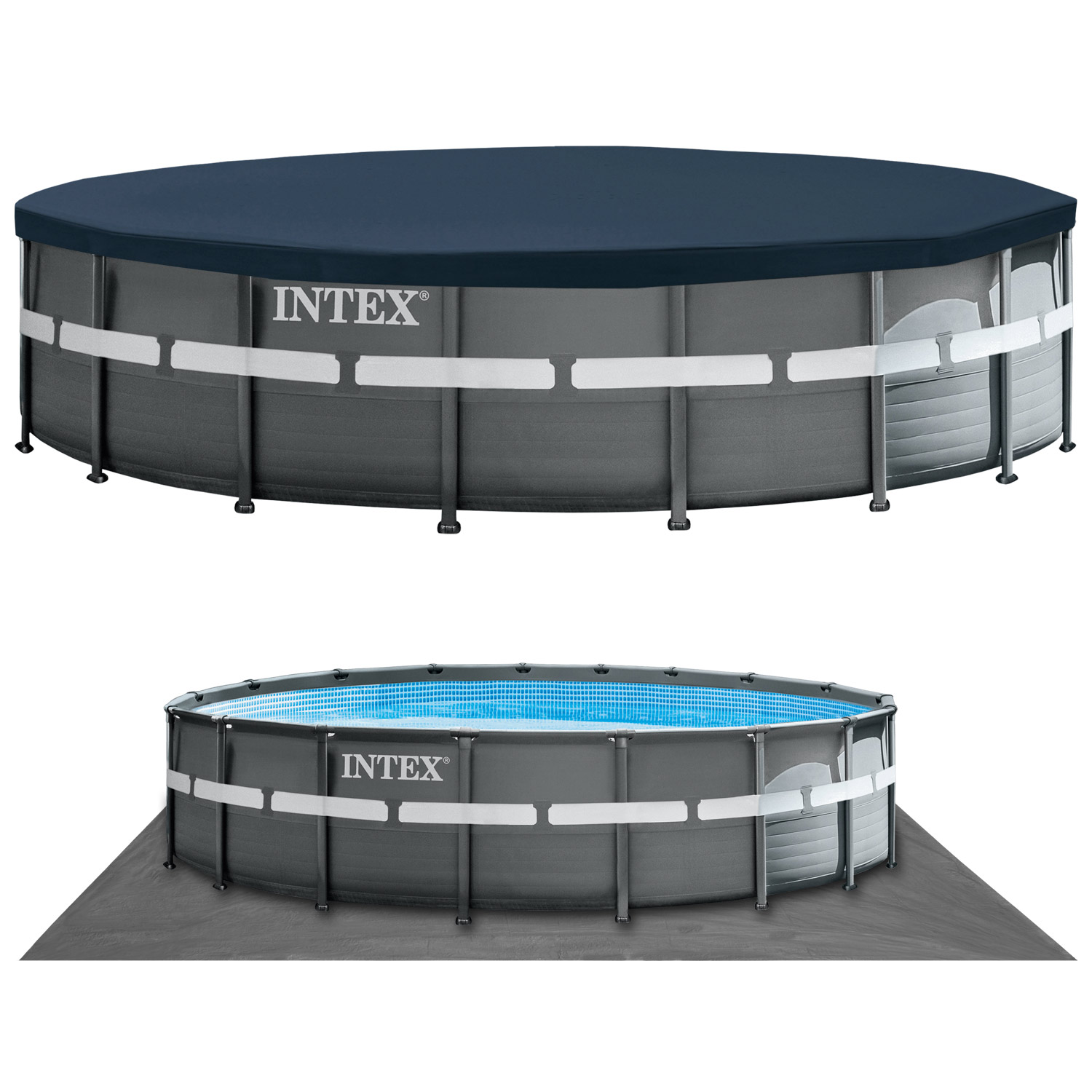 Intex Frame Pool 549 x 132 cm Komplettset | Rundpool mit Zubehör