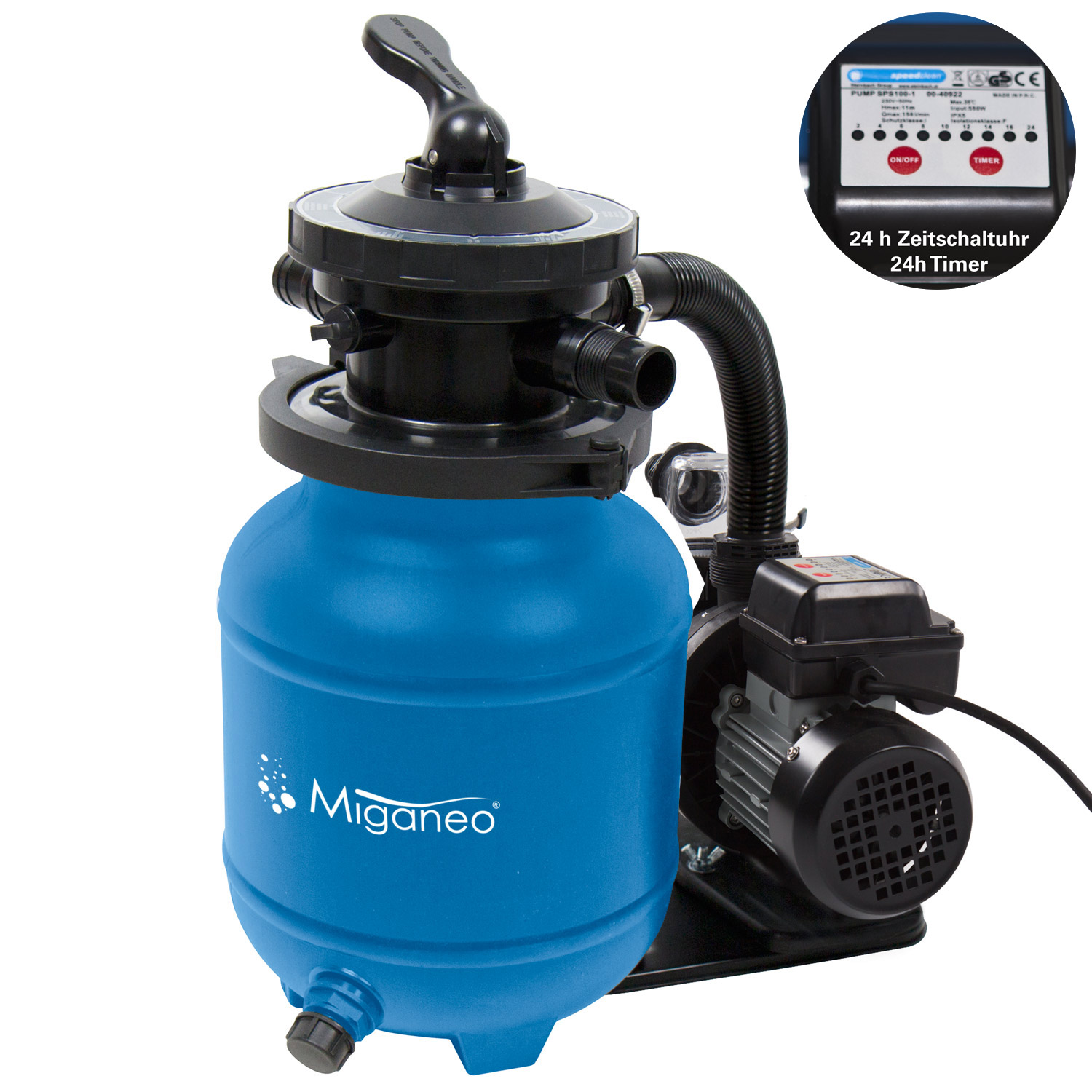 Miganeo Sandfilteranlage Dynamic 7000 Speed Clean | blau | 6,3 m³/h Leistung