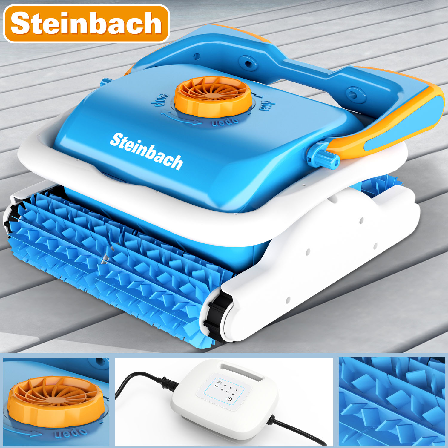 Steinbach Poolrunner Twin | Boden- und Wandsauger für Pools bis 50 m² Bodenfläche