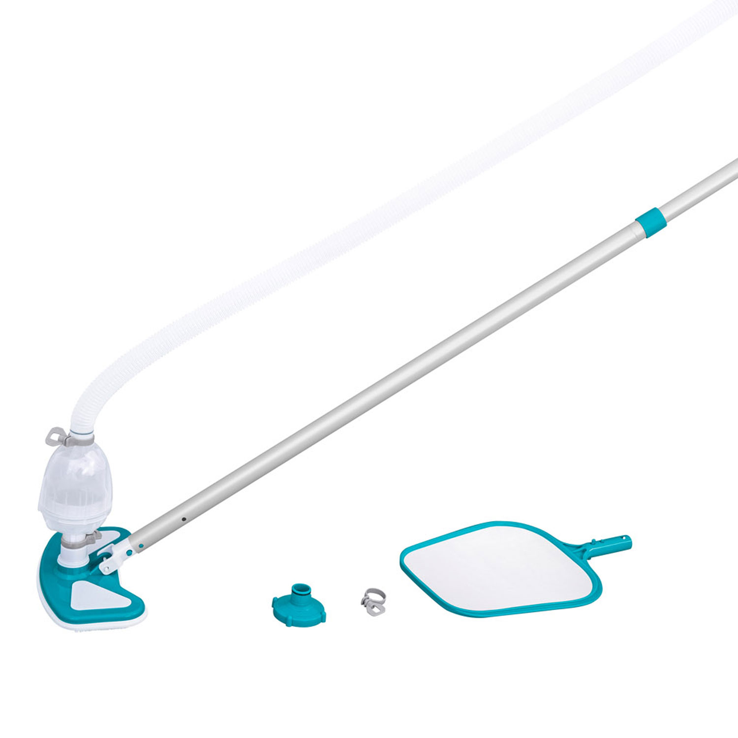 Bestway Pool Reinigungs-Set AquaClean Basic | für Pumpen ab 2000 l/h Leistung | inkl. Kescher