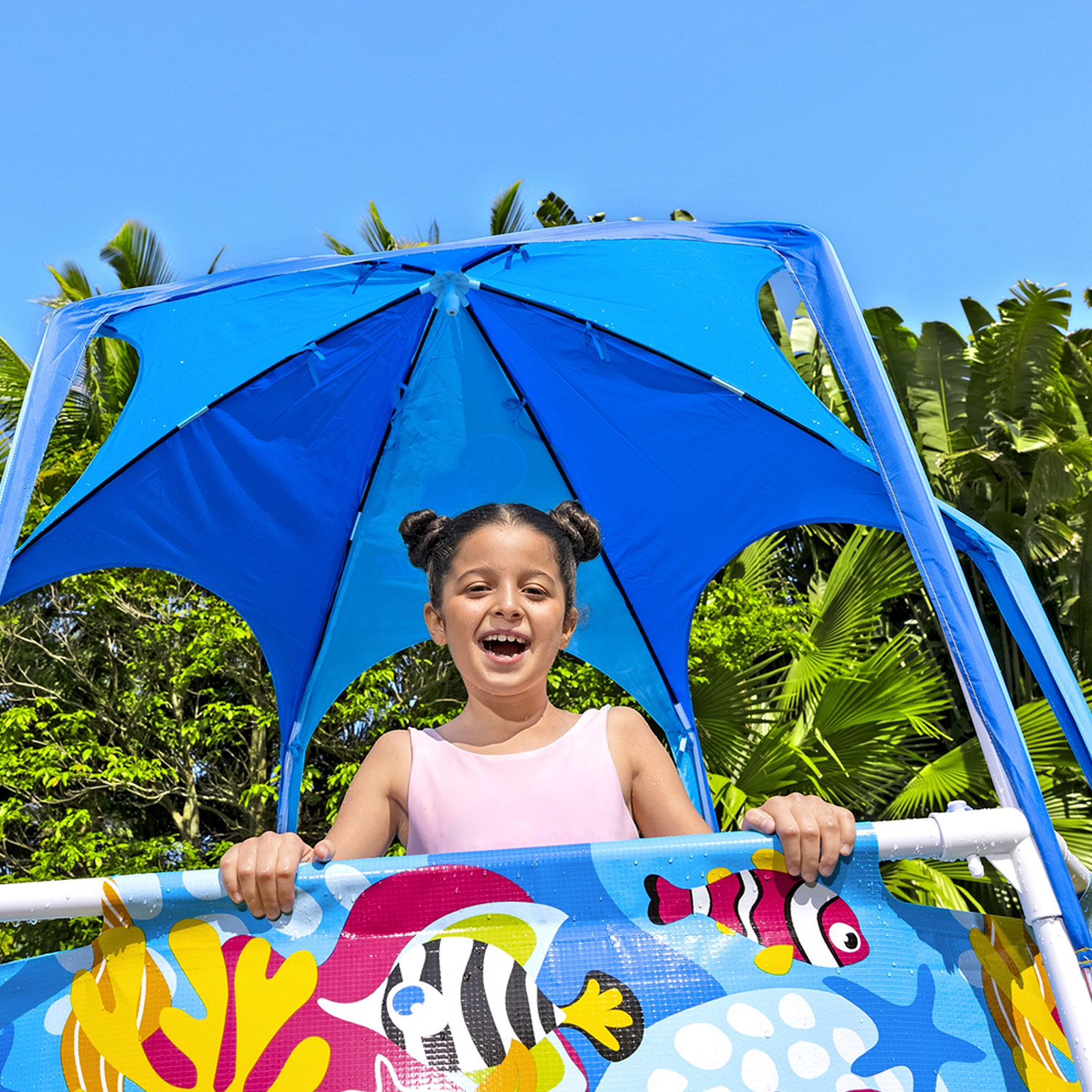 Bestway Frame Pool 183 x 51 cm Splash-in-Shade | Kinderpool mit Dach