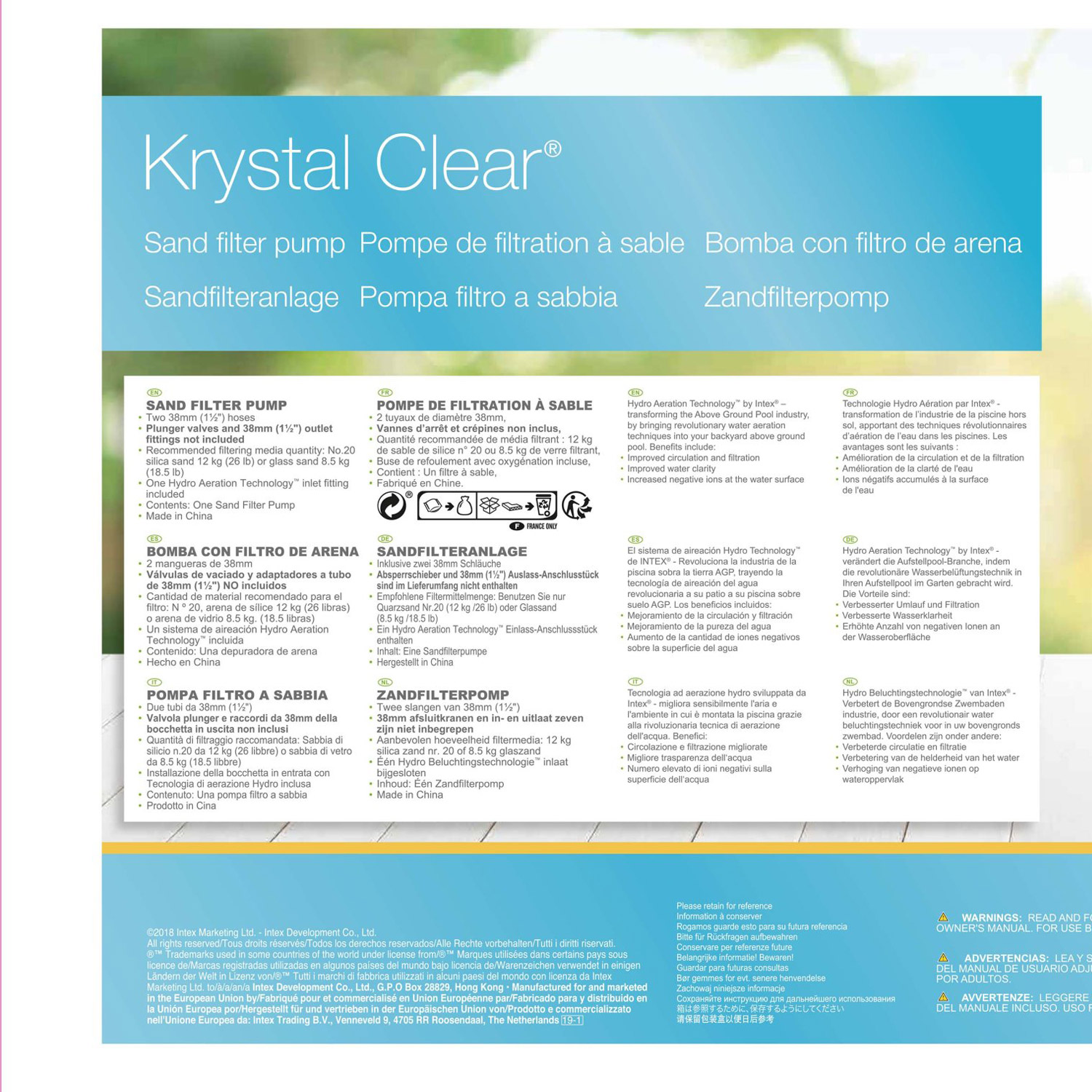 Intex Sandfilteranlage Krystal Clear | 4,5 m³/h Leistung