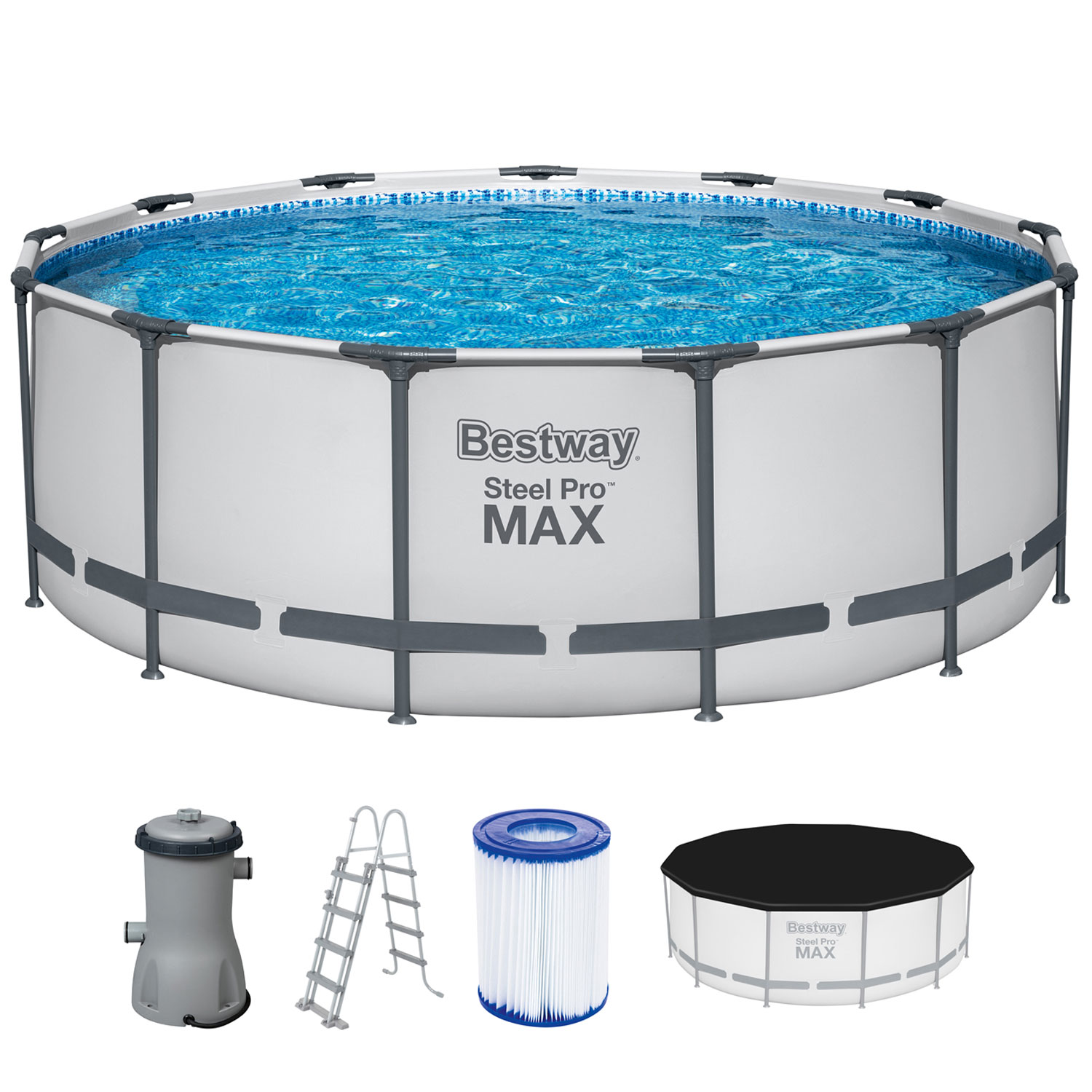 Bestway Frame Pool 396x122 cm Max Pro Komplettset | Rundpool mit Zubehör