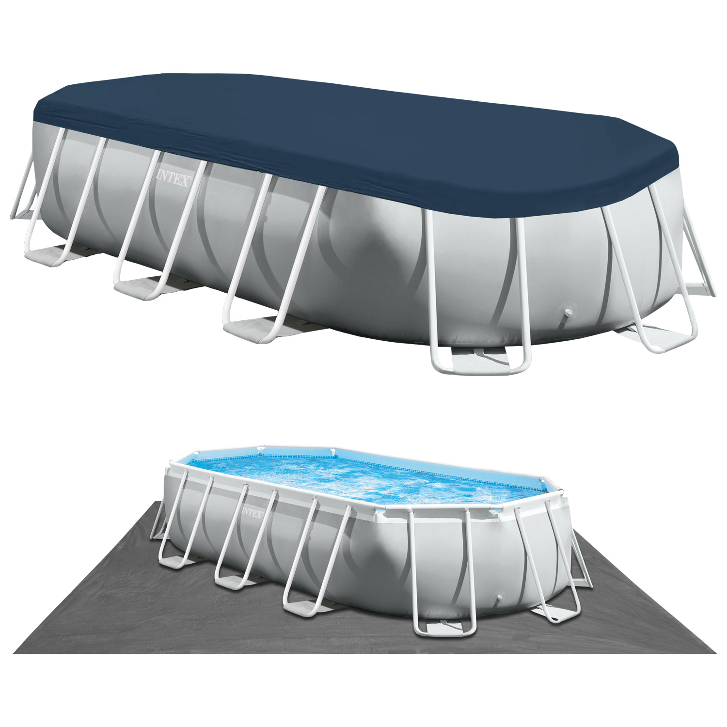 Intex Frame Pool 503 x 274 x 122 cm Komplettset | Ovalpool mit Zubehör