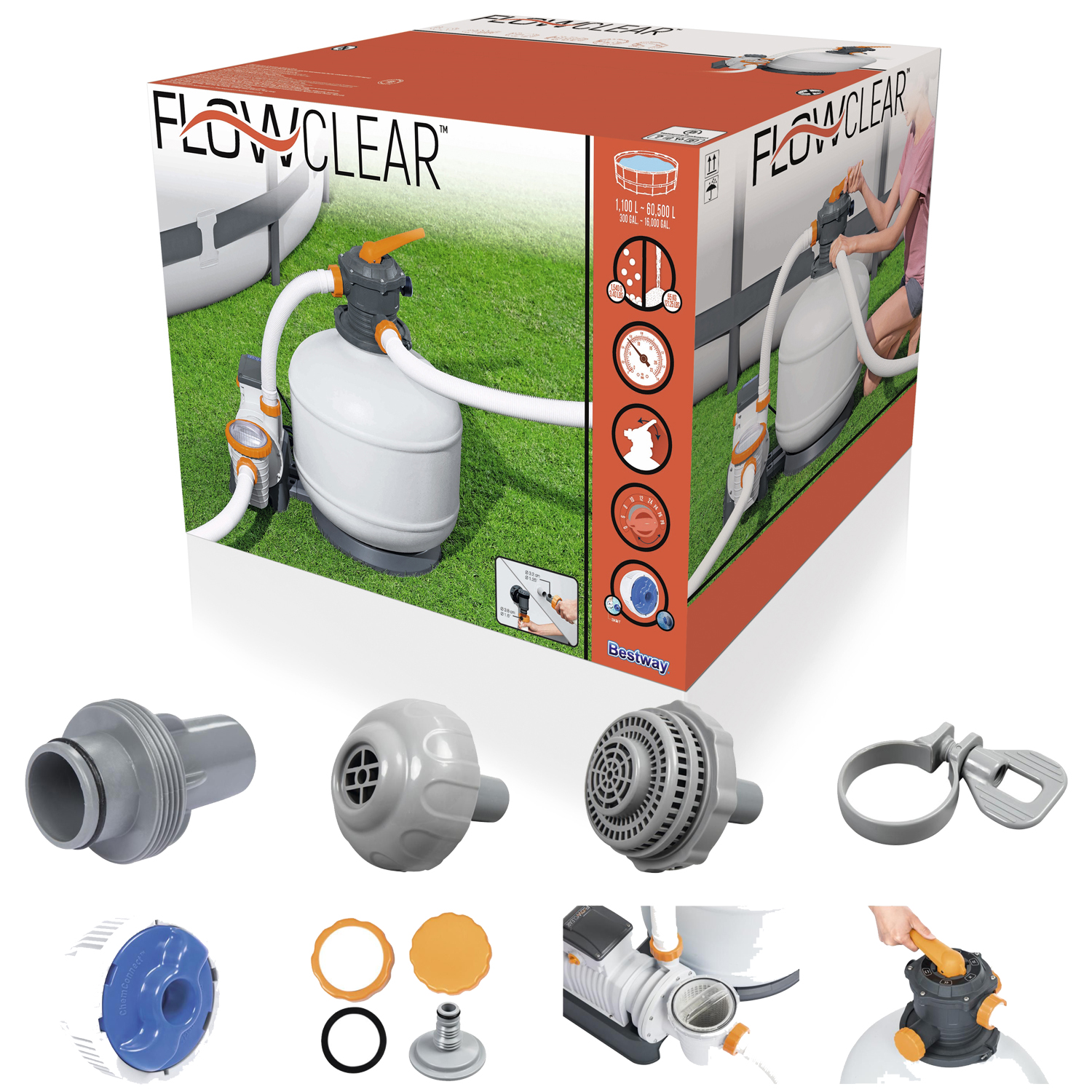 Bestway Sandfilteranlage Flowclear | 11.355 l/h Leistung