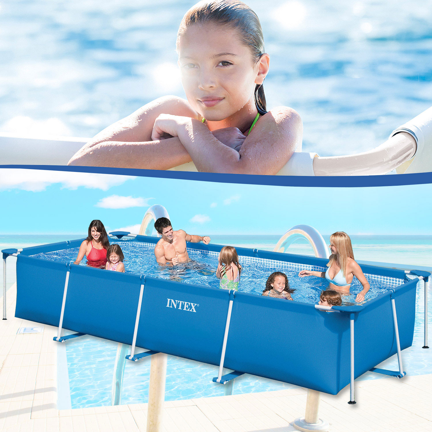 Intex Frame Pool 450 x 220 x 84 cm | Kinderpool ohne Zubehör