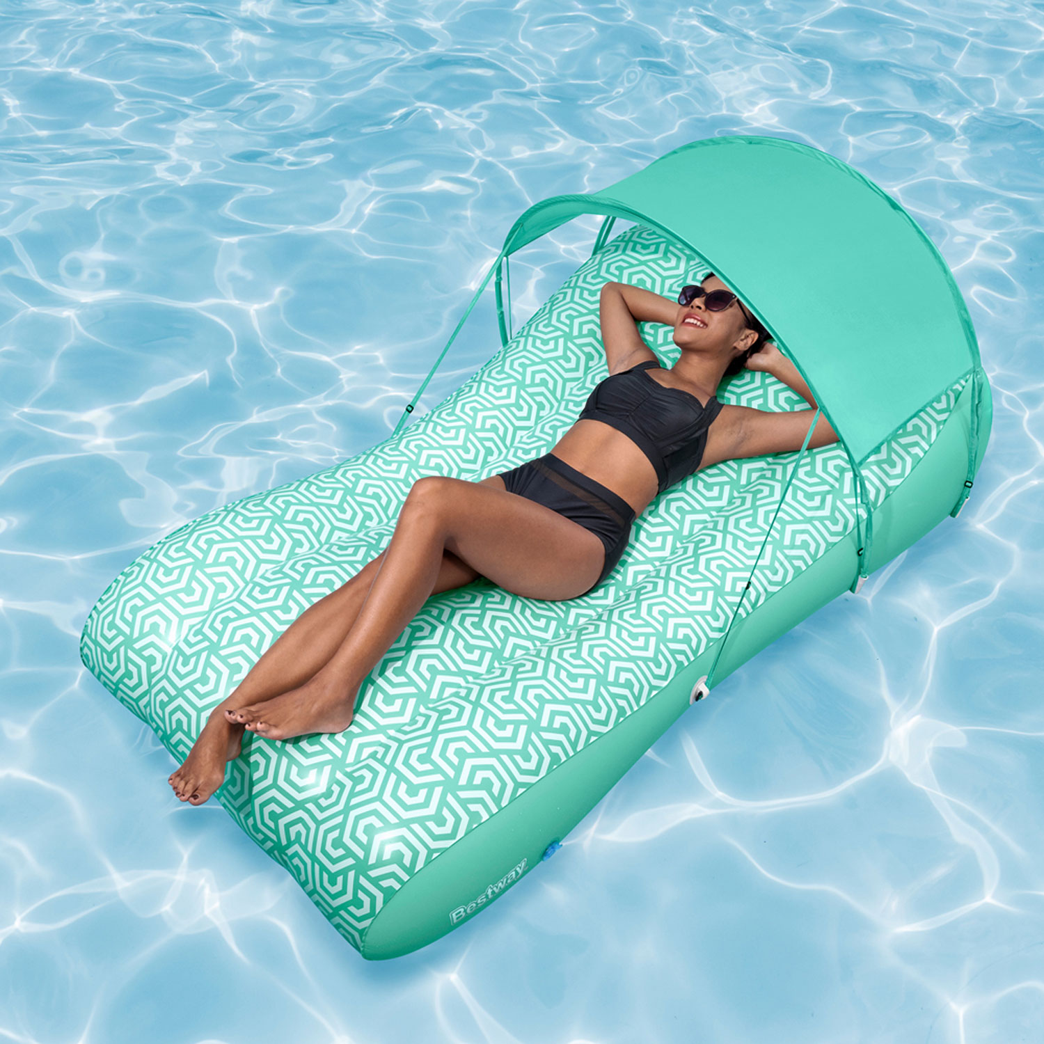 Bestway Schwimmliege 175 x 94 x 40 cm Comfy Chill | mit Sonnenschutzdach