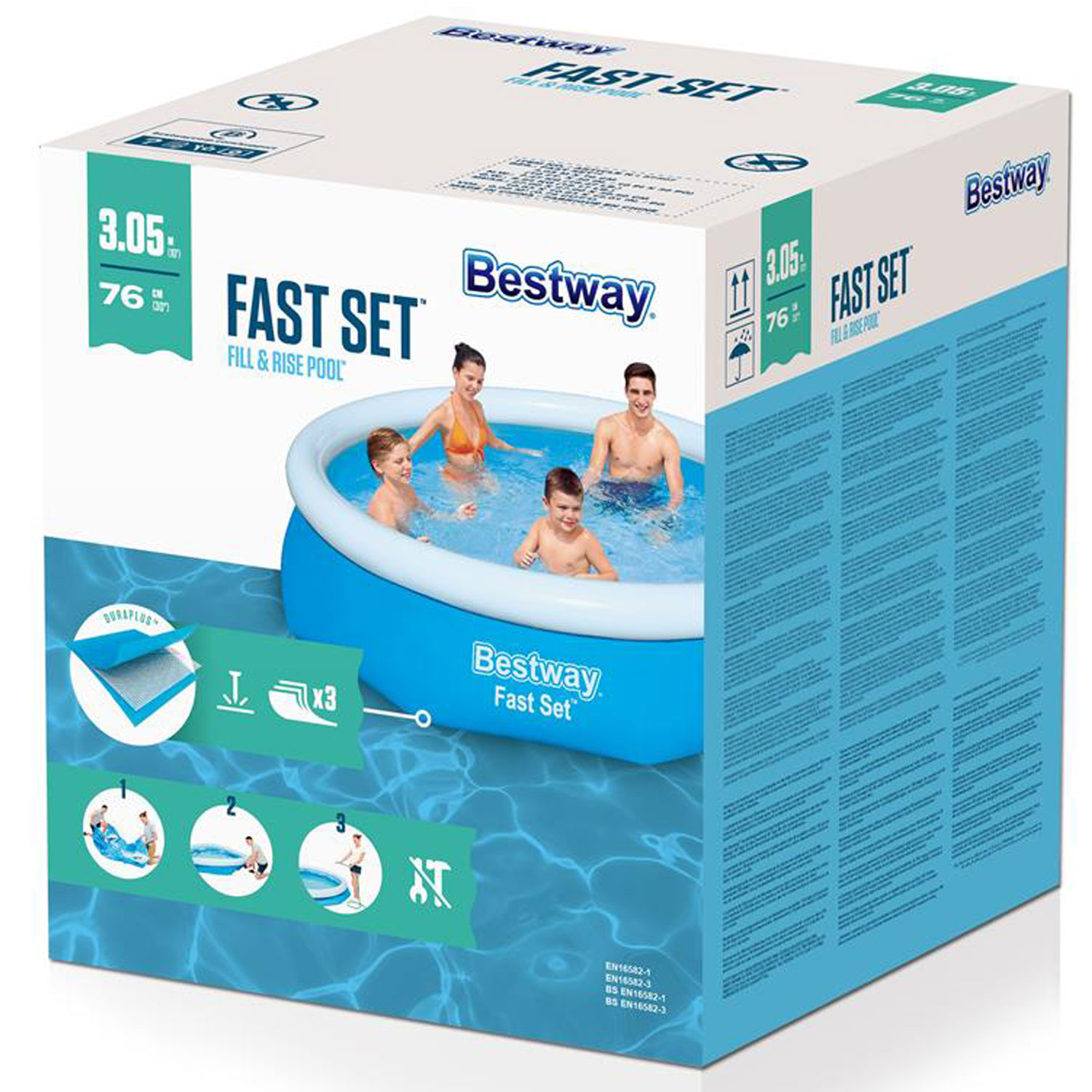 Bestway Fast Set Pool 305 x 76 cm | Kinderpool ohne Zubehör