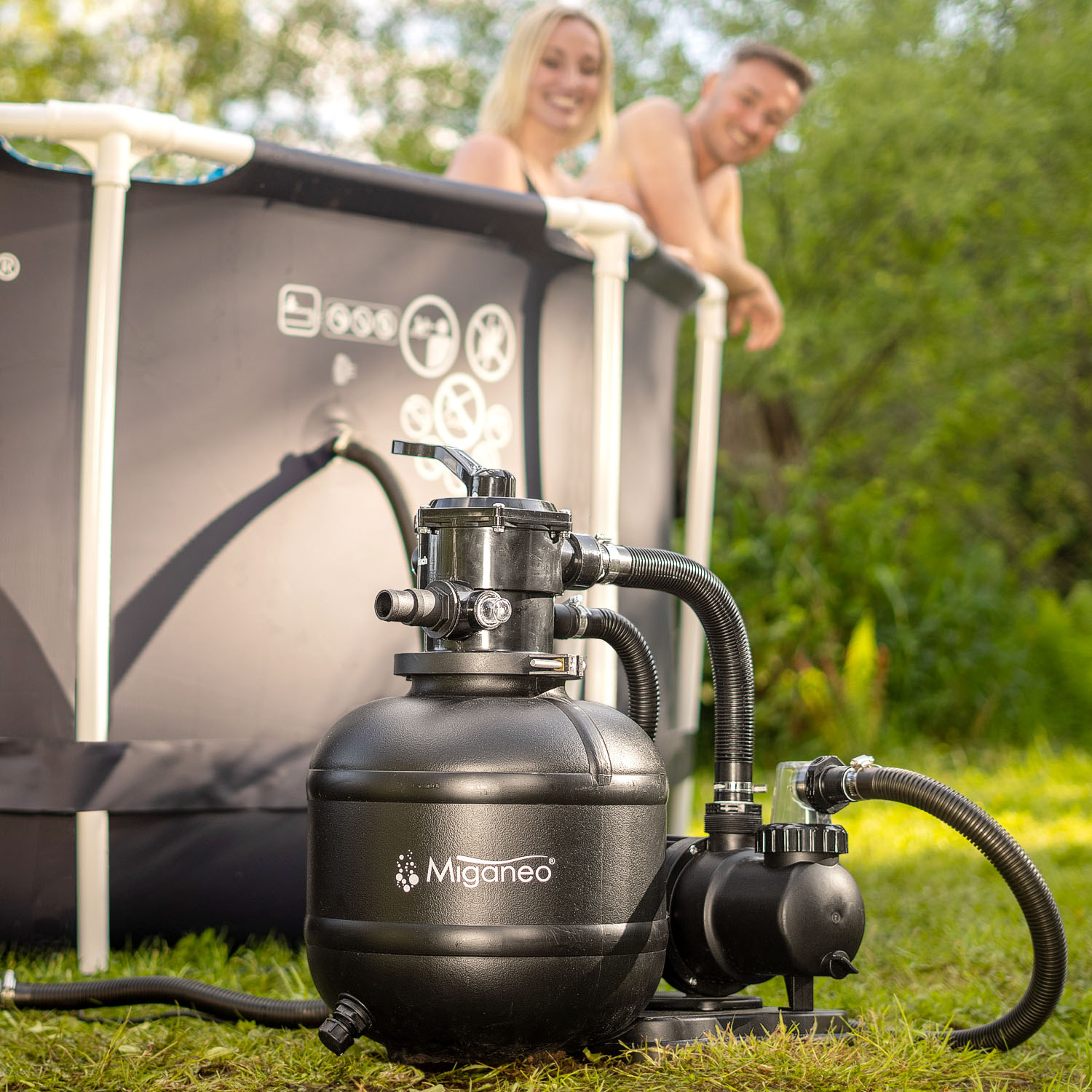 Miganeo Sandfilteranlage Dynamic 8000 Pro | 370 mm Kessel | 8,0 m³/h Leistung