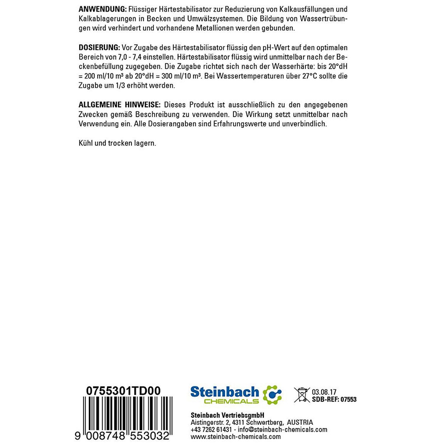 Steinbach Härtestabilisator flüssig | 1 Liter