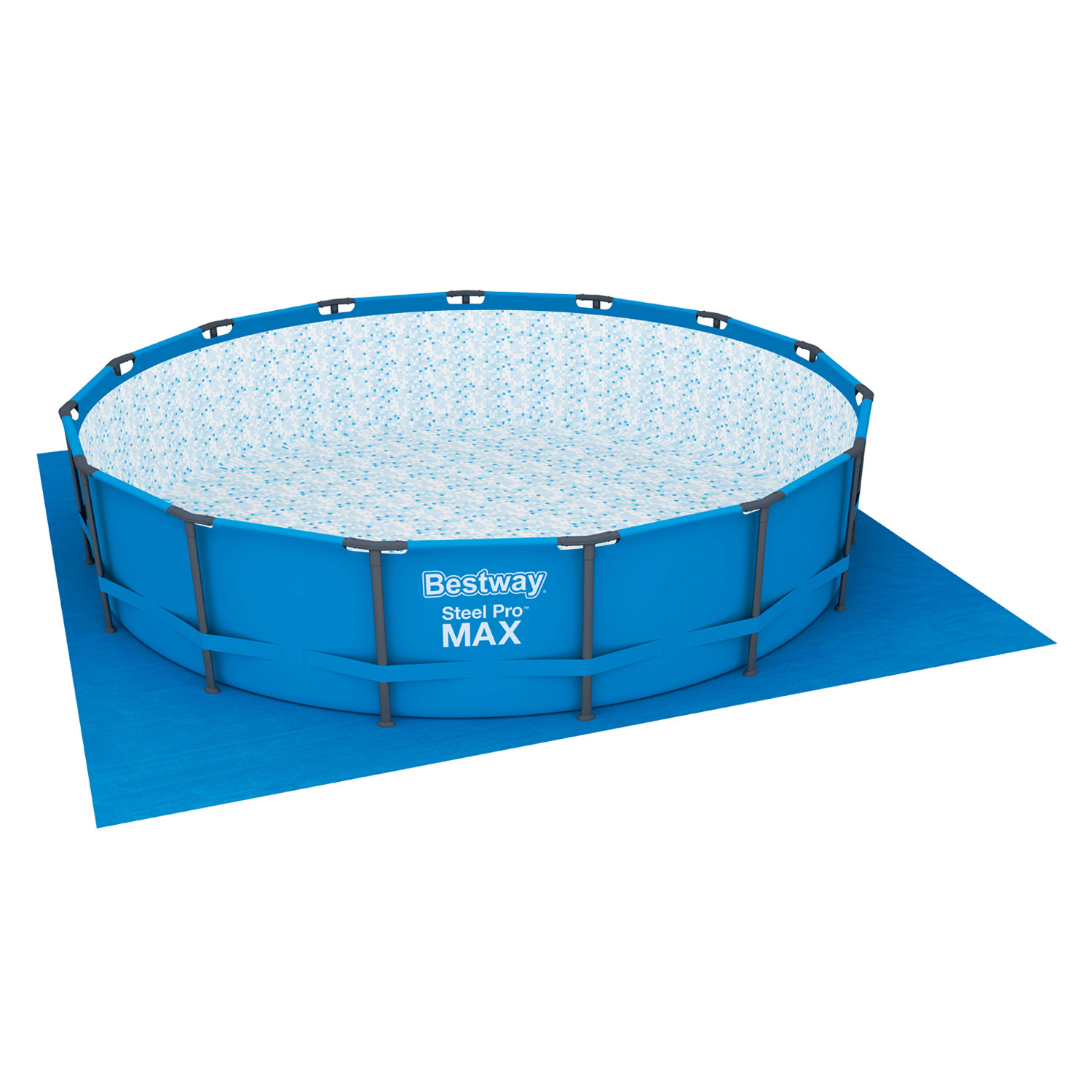 Bestway Pool Bodenplane 488 x 488 cm | blau | Polyethylen | für Pools bis Ø 457 cm