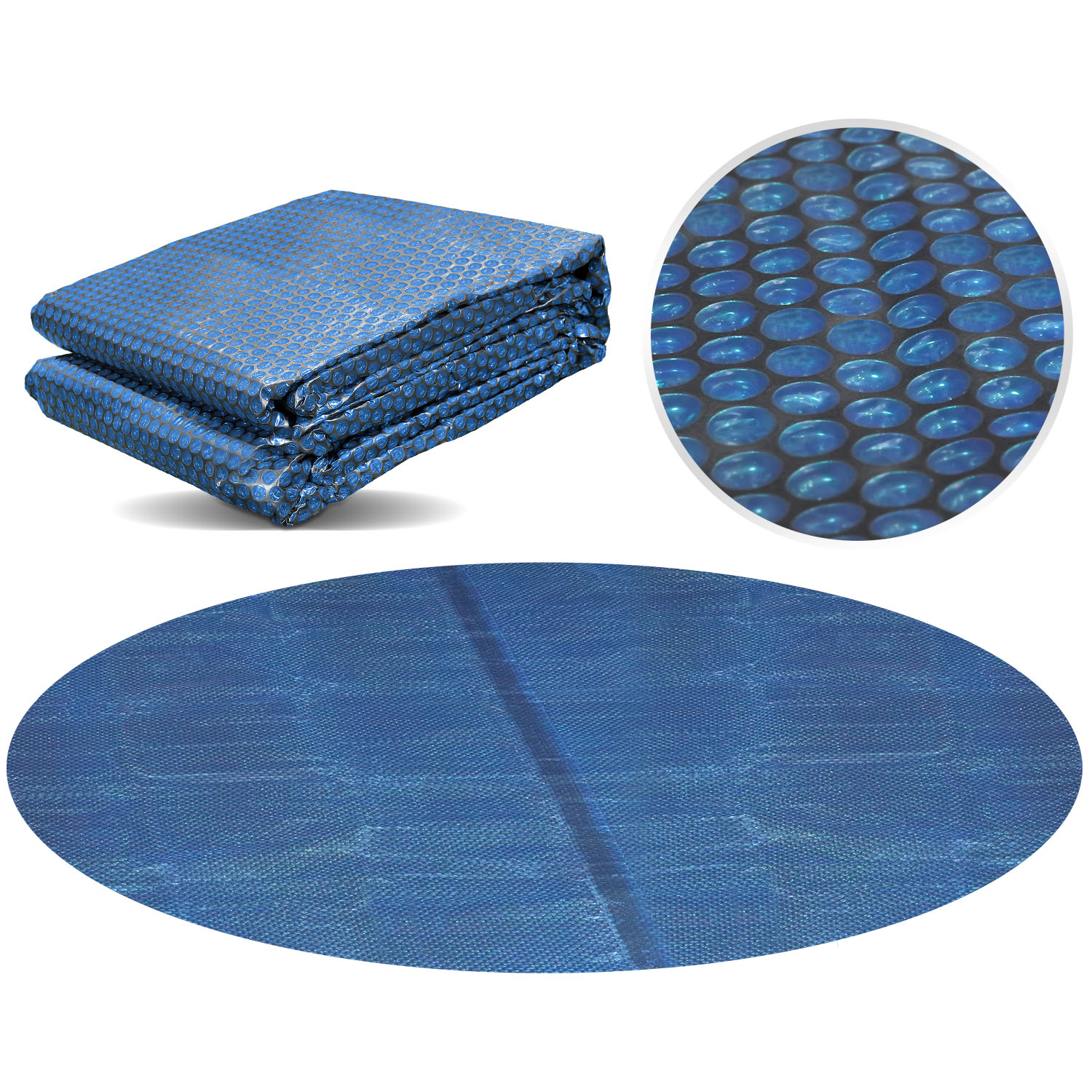 Miganeo Pool Solarfolie Ø 500 cm rund | schwarz/blau