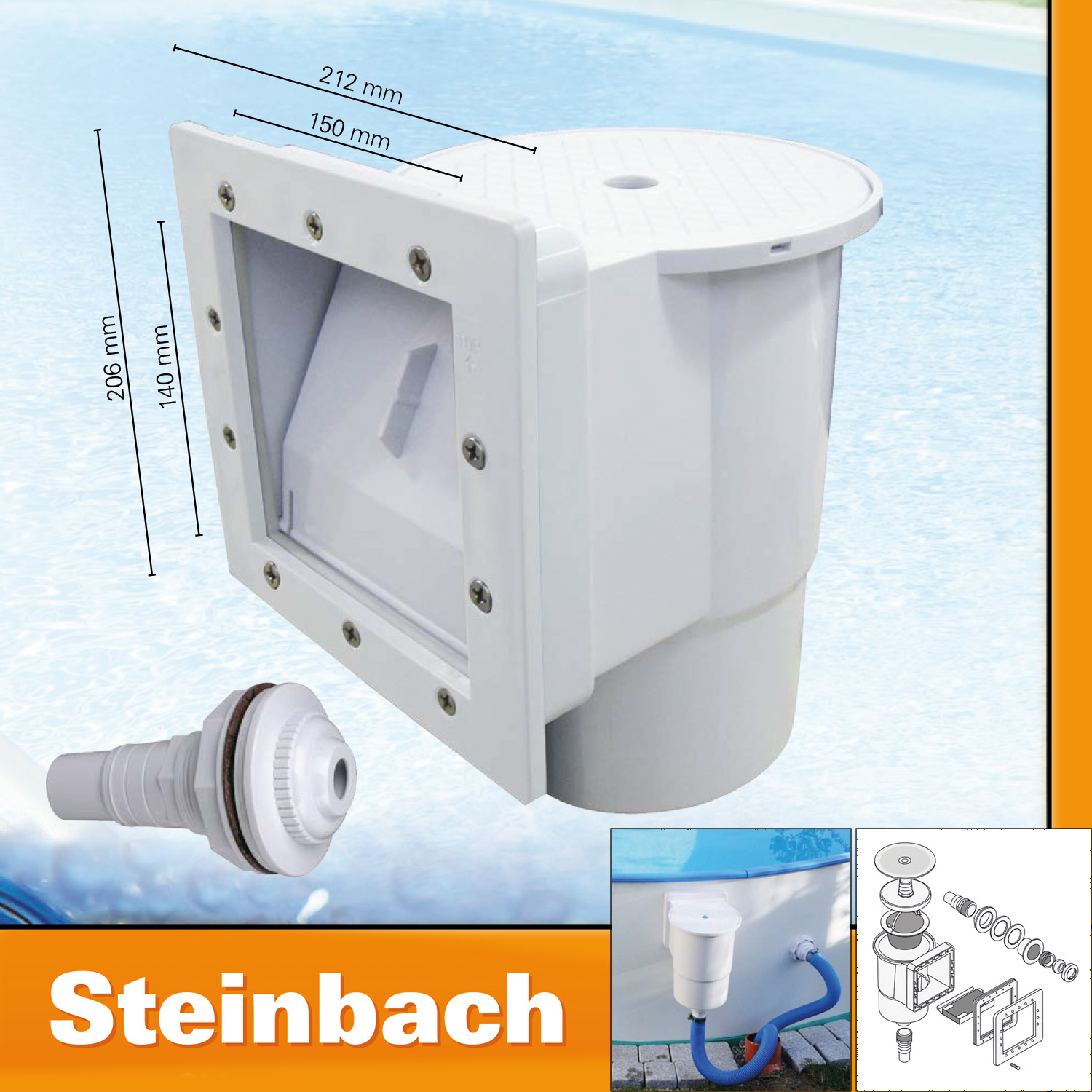 Steinbach Skimmerset S1 inklusive Einlaufdüse | für Stahlwandbecken