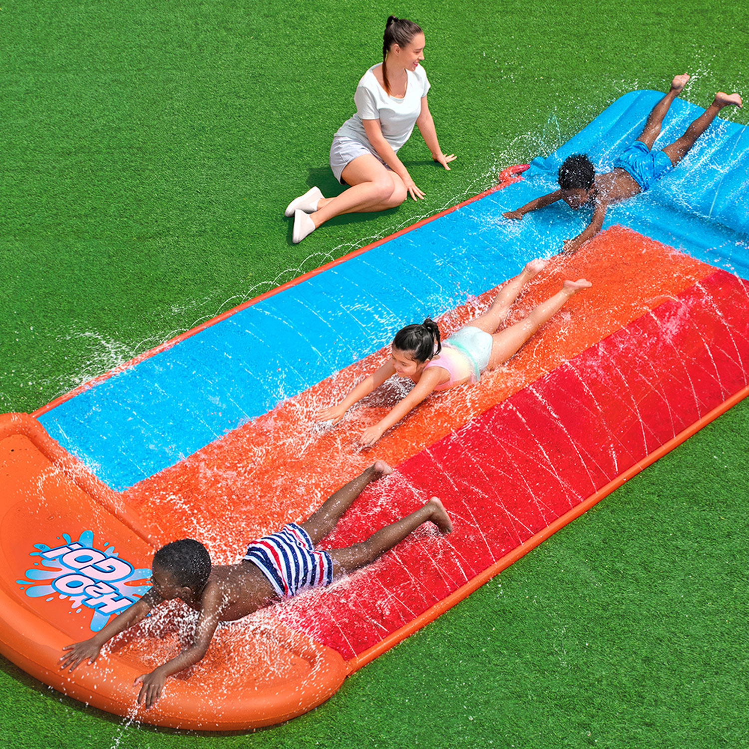 Bestway Wasserrutsche 472 x 207,5 x 30,5 cm Tsunami Splash Ramp | für 3 Personen