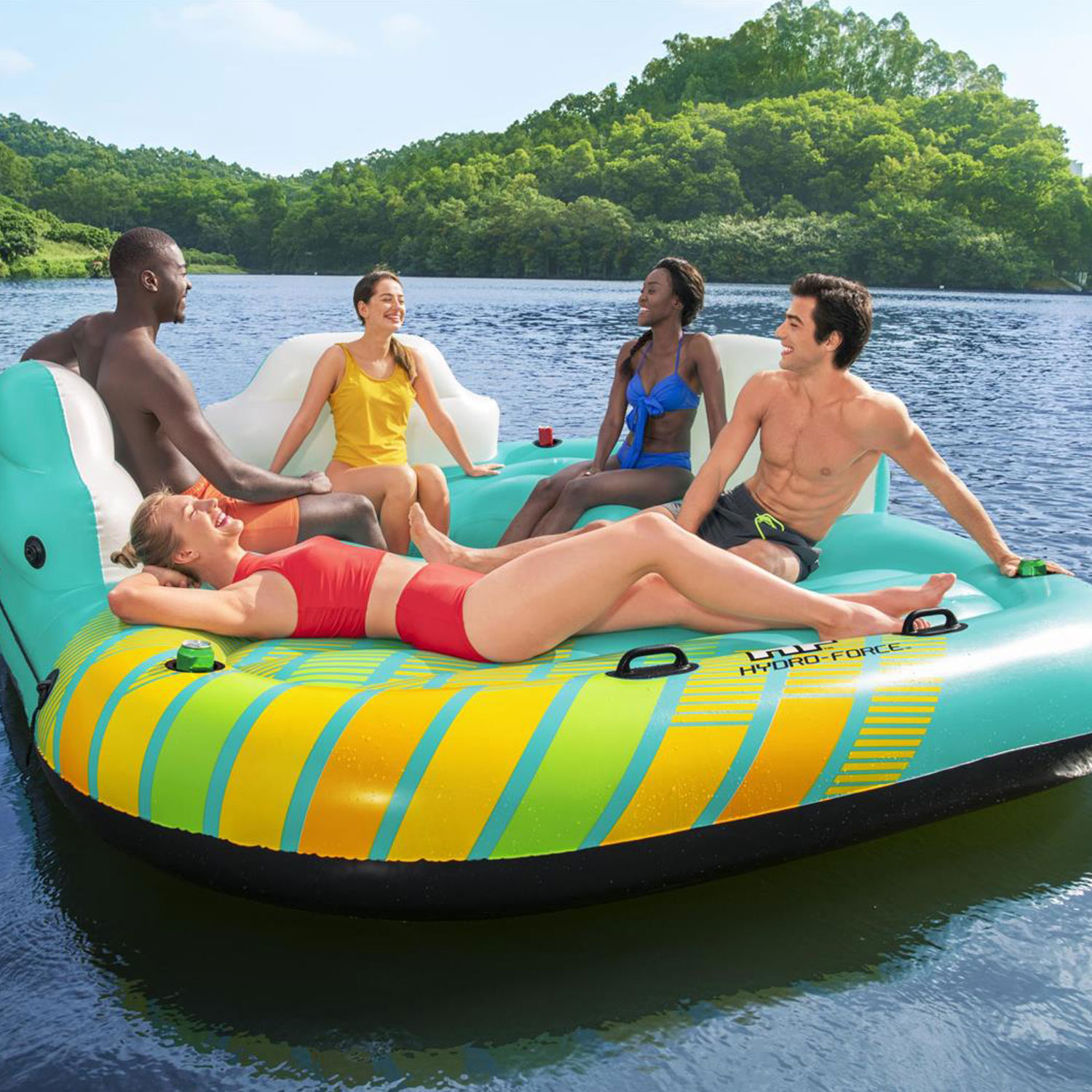 Bestway Badeinsel 291 x 265 x 83 cm Sunny Lounge Island | für 5 Personen