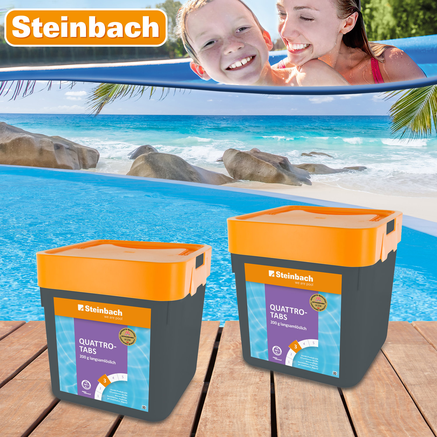 Steinbach Quattrotabs | langsamlösliche 200 g Tabletten | 2 x 5 kg