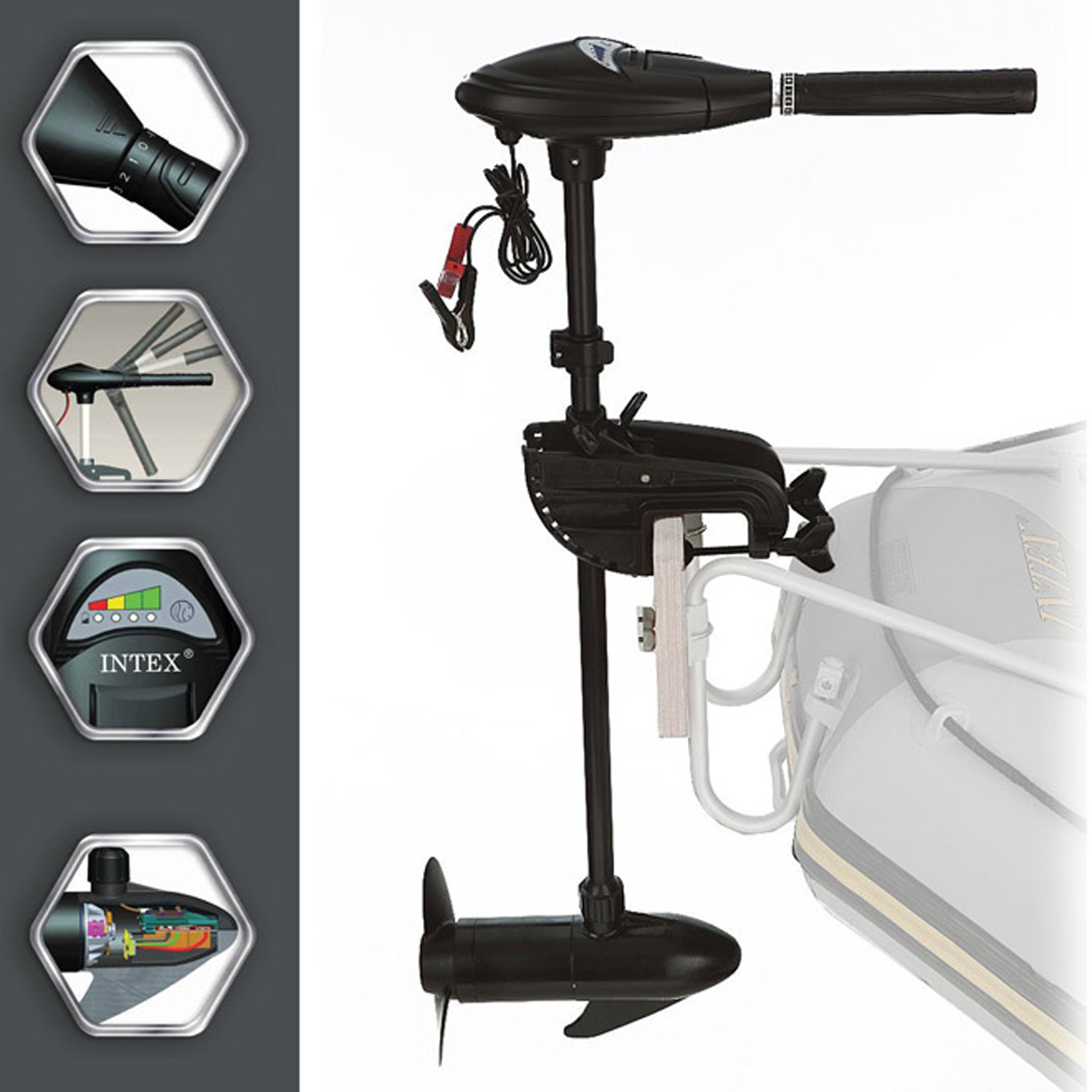 Intex Elektromotor 420 W | 12 V | Bootsmotor für Schlauchboote