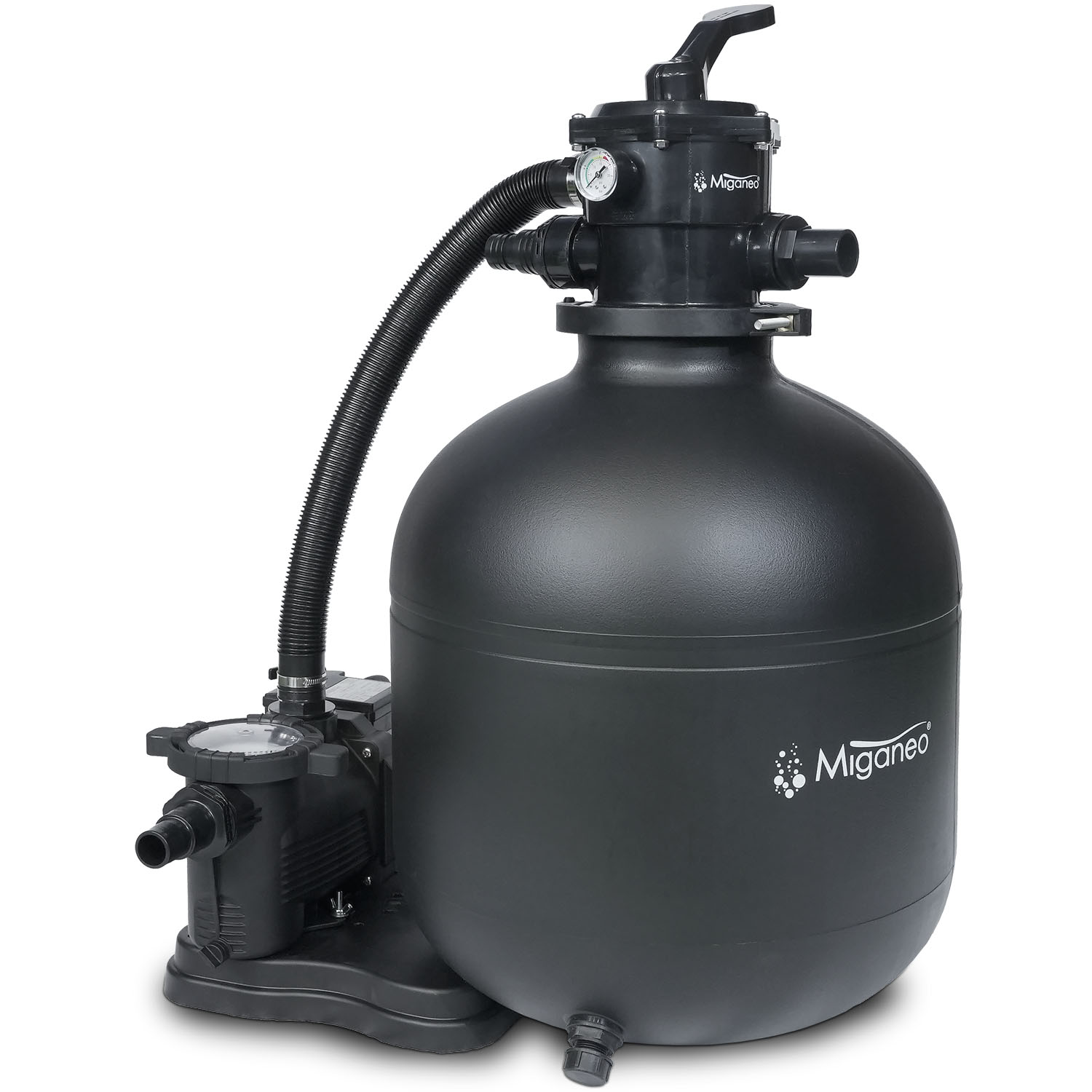 Miganeo Sandfilteranlage Dynamic 12000 Eco Pro 8,6 m³ 485 mm Kessel schwarz