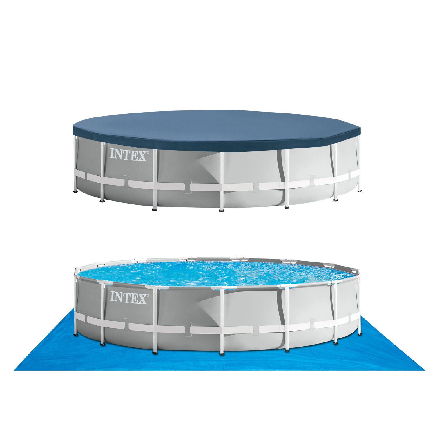 Intex Frame Pool 457 x 107 cm Komplettset | Rundpool mit Zubehör