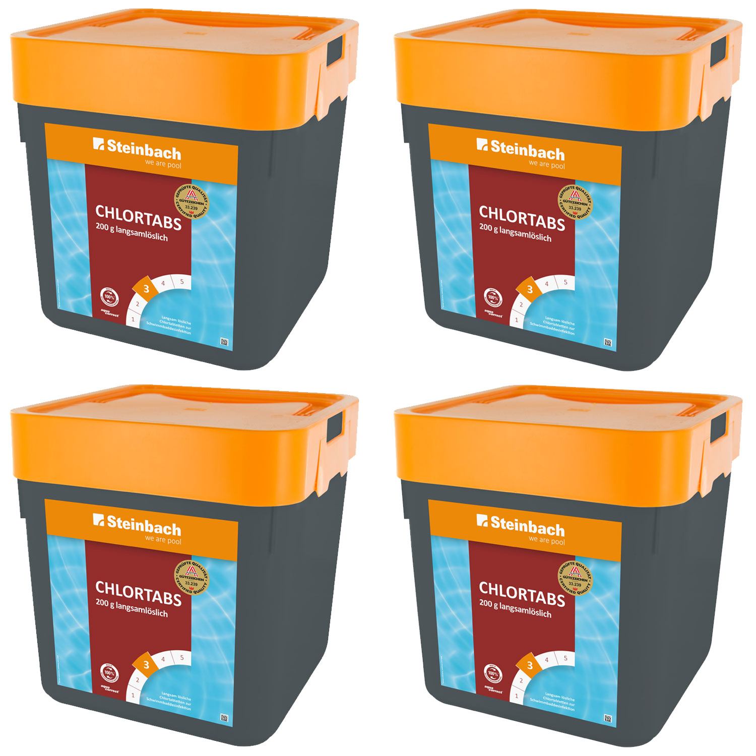 Steinbach Chlortabs | langsamlösliche 200 g Tabletten | 4 x 5 kg