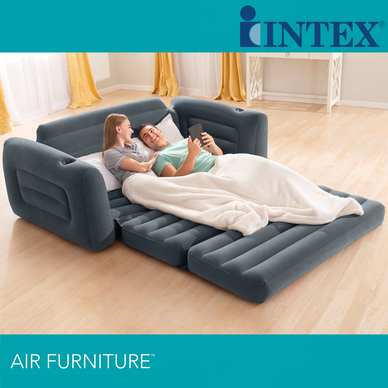 INTEX Luftsofa 203 x 224 x 66 cm | ausziehbar | für 2 Personen
