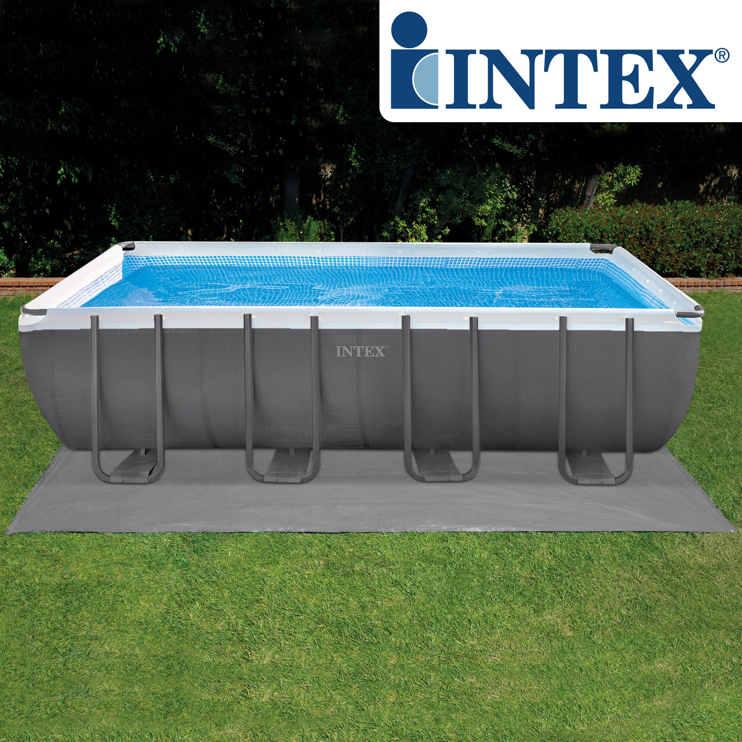 Intex Pool Bodenplane | grau | Polyethylen | für Pools bis 549 x 274 x 132 cm