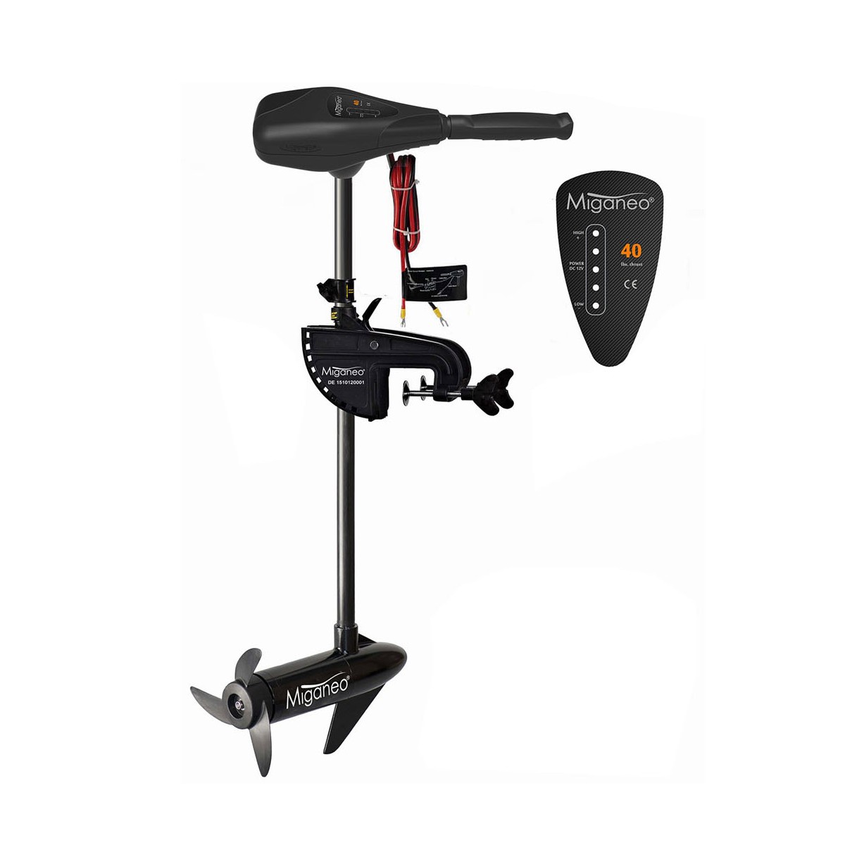 Miganeo Elektromotor TRS 40 | 408 W | 12 V | Bootsmotor für Schlauchboote