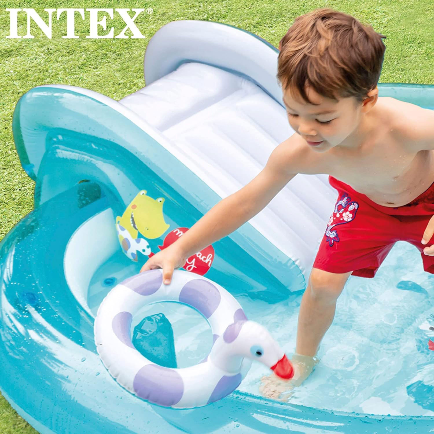 Intex Play Center Gator 229 x 152 x 56 cm mit Rutsche