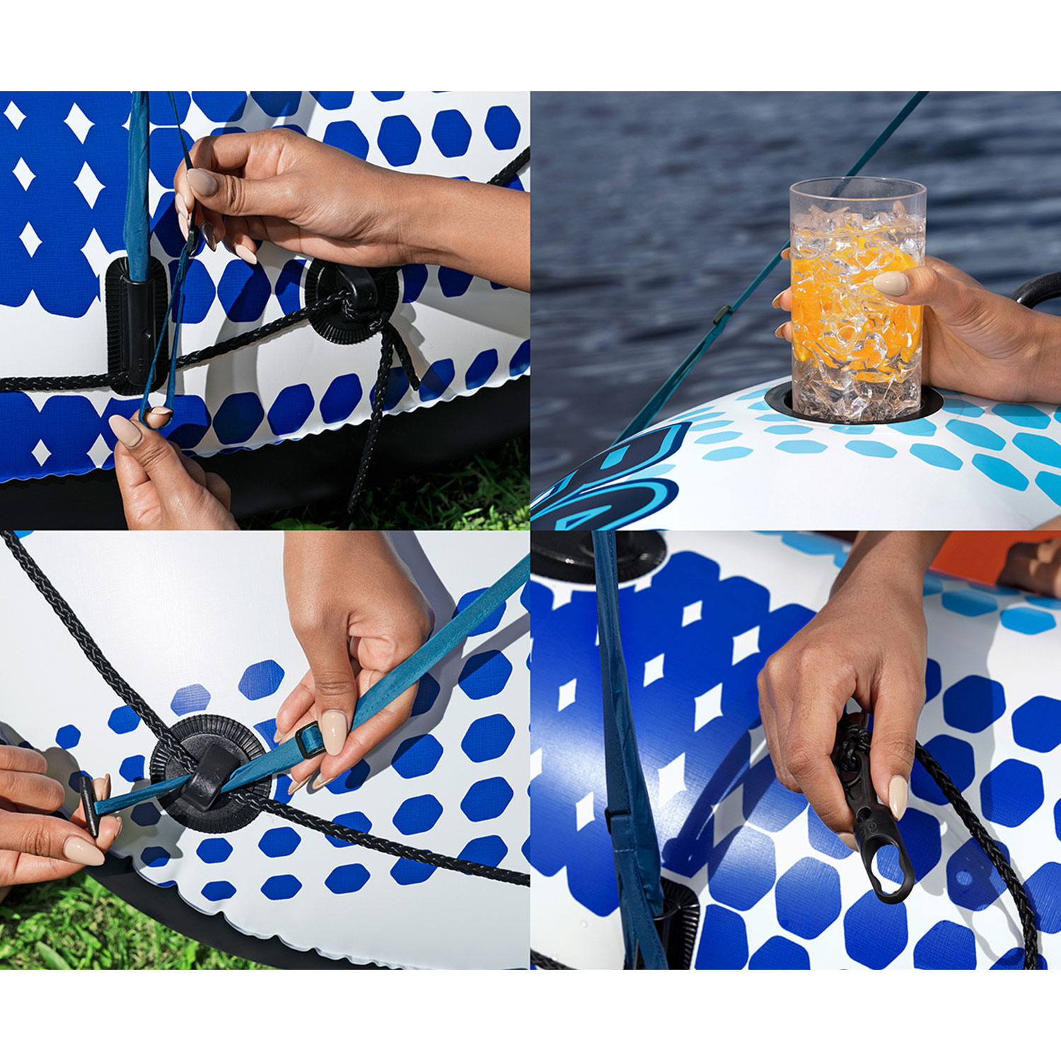 Bestway Schwimmring 123 x 123 x 51 cm Rapid Rider | mit Sonnendach