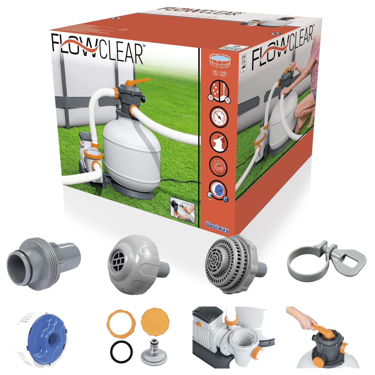 Bestway Sandfilteranlage Flowclear | 8.327 l/h Leistung