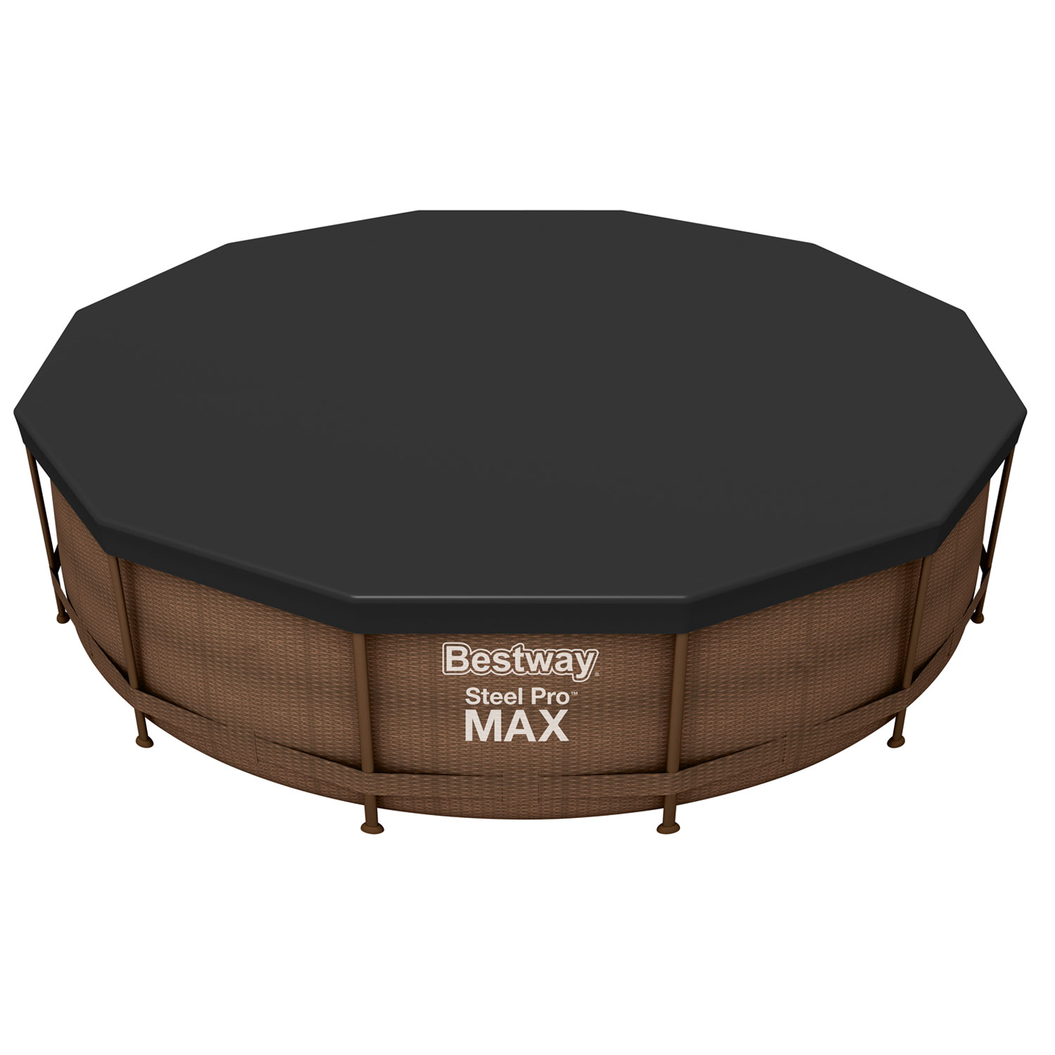 Bestway Abdeckplane Ø 366 cm rund | schwarz | PVC Frame Pool Abdeckung