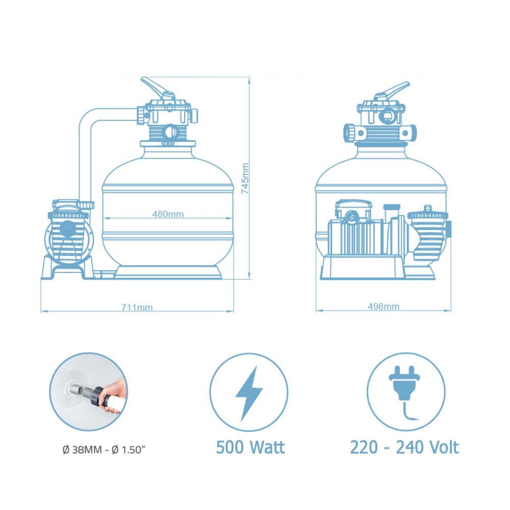 Bestway Sandfilteranlage Flowclear | 11.355 l/h Leistung