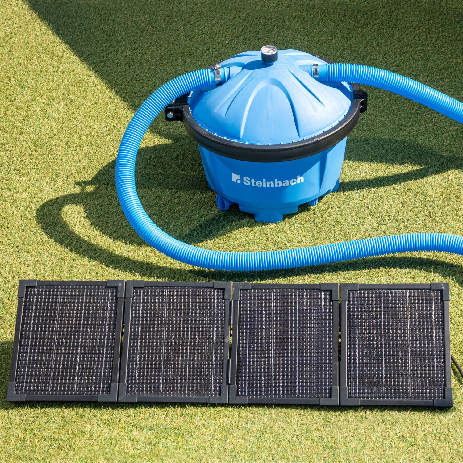 Steinbach Zirkulationspumpe mit Solarpanel | 3.000 l/h Leistung | für Pools bis 19.000 Liter