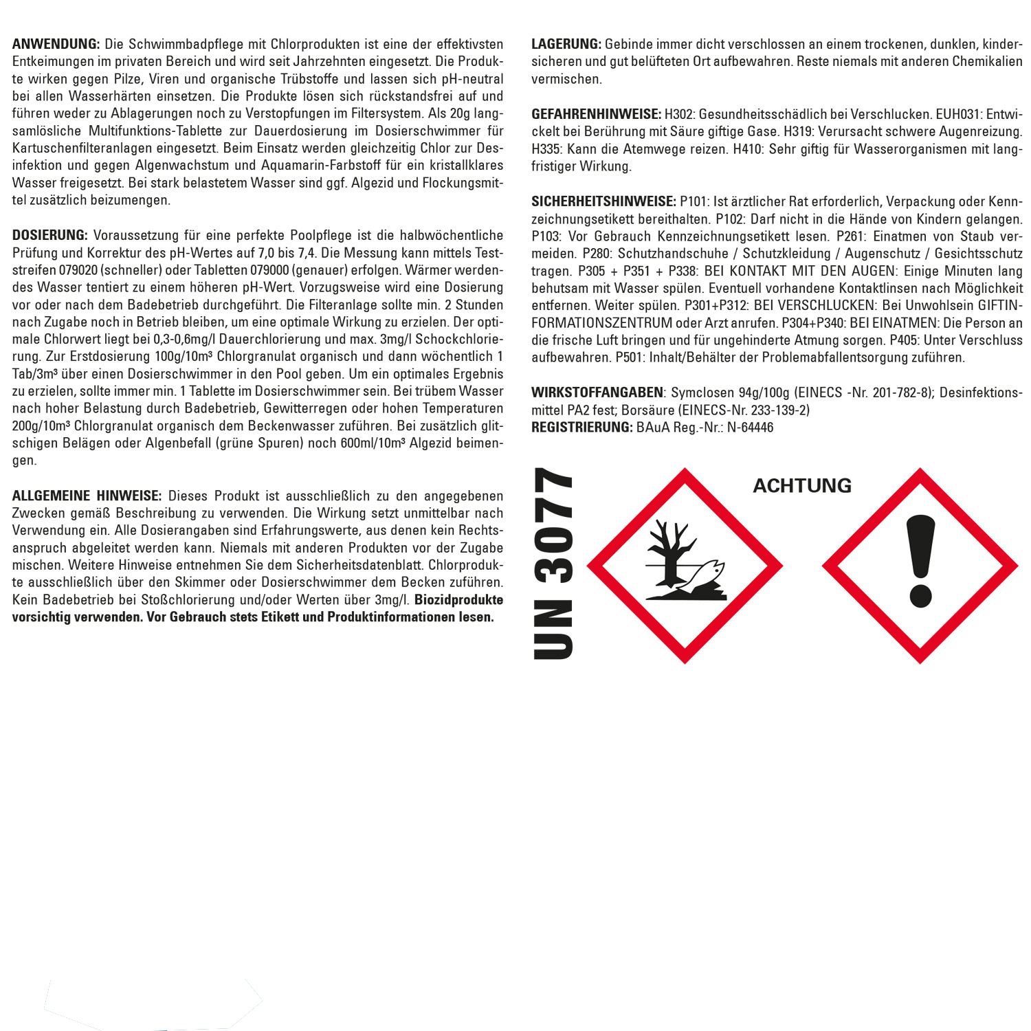 Steinbach Total Blue Multitabs | langsamlösliche 20 g Tabletten | 1 kg