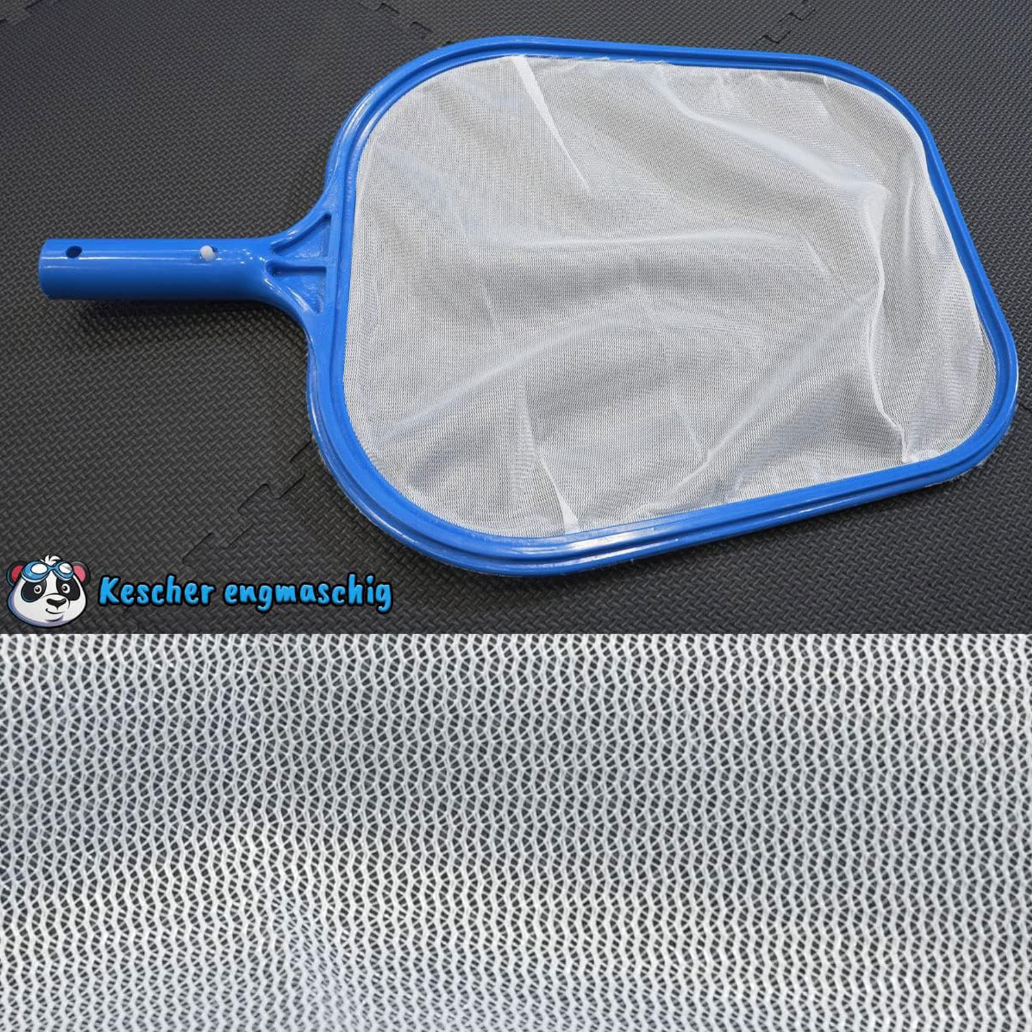 Poolpanda Poolreiniger Set XL | Poolkescher feinmaschig - Poolbürsten - Teleskopstange