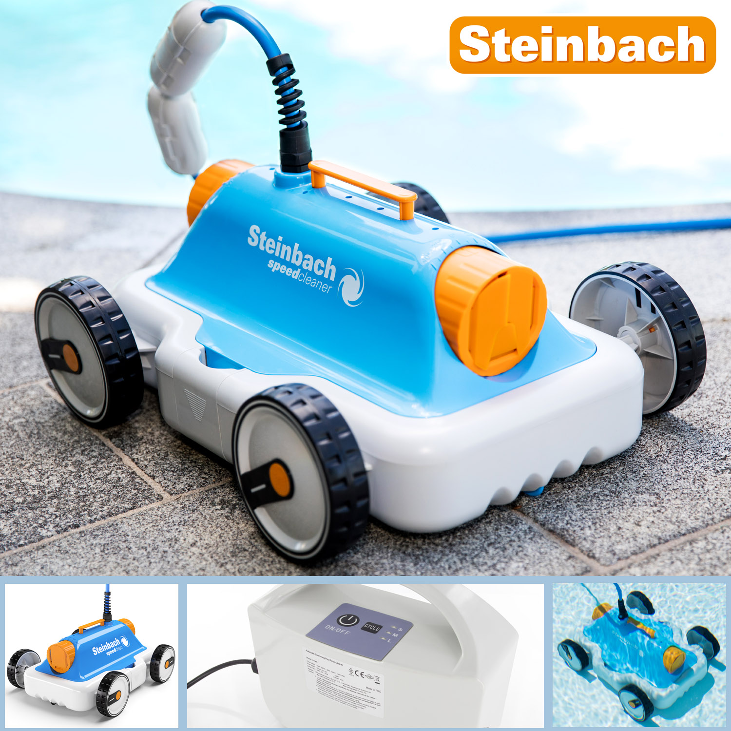 Steinbach Poolrunner S63 | elektrischer Poolsauger | für Pools bis zu 18 m²