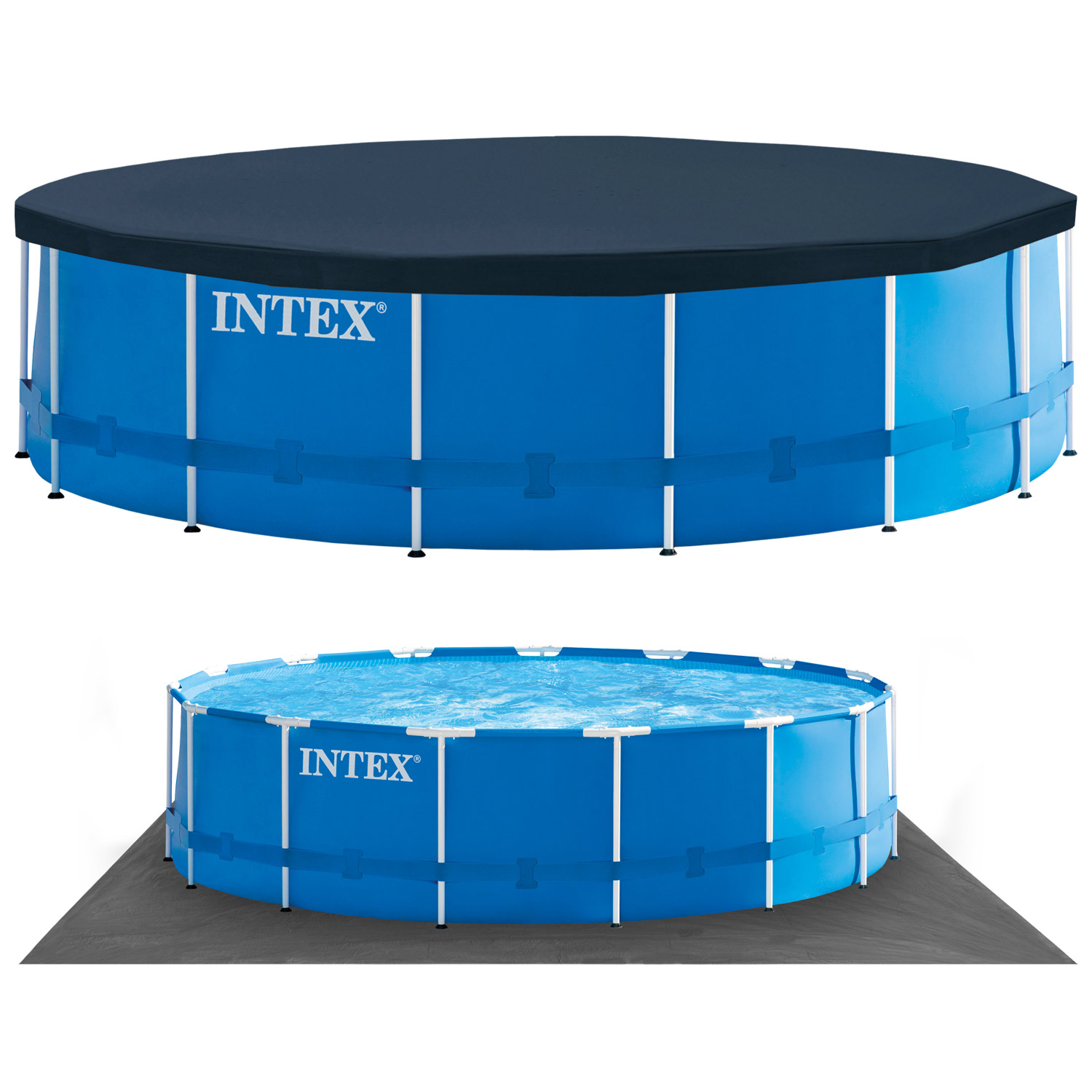 Intex Frame Pool 457 x 122 cm Komplettset | Rundpool mit Zubehör