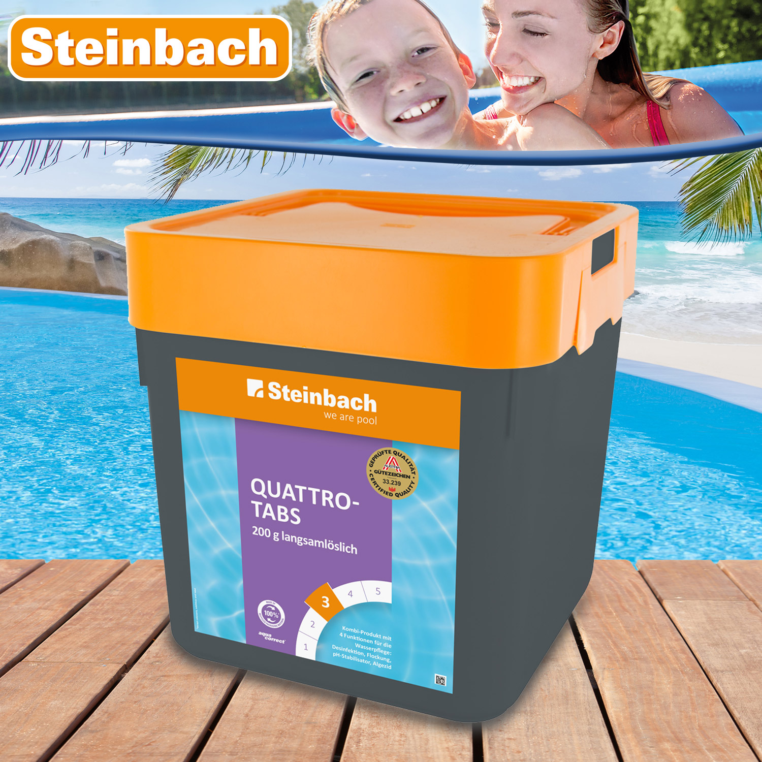 Steinbach Quattrotabs | langsamlösliche 200 g Tabletten | 5 kg
