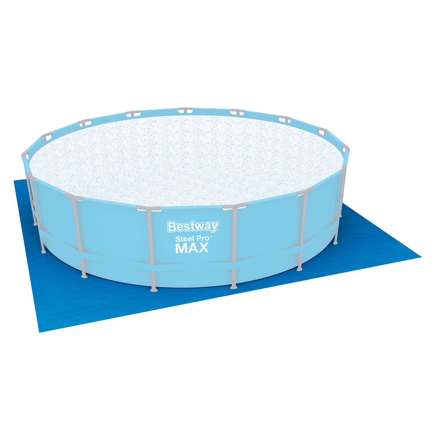 Bestway Pool Bodenplane 488 x 488 cm | blau | Polyethylen | für Pools bis Ø 457 cm