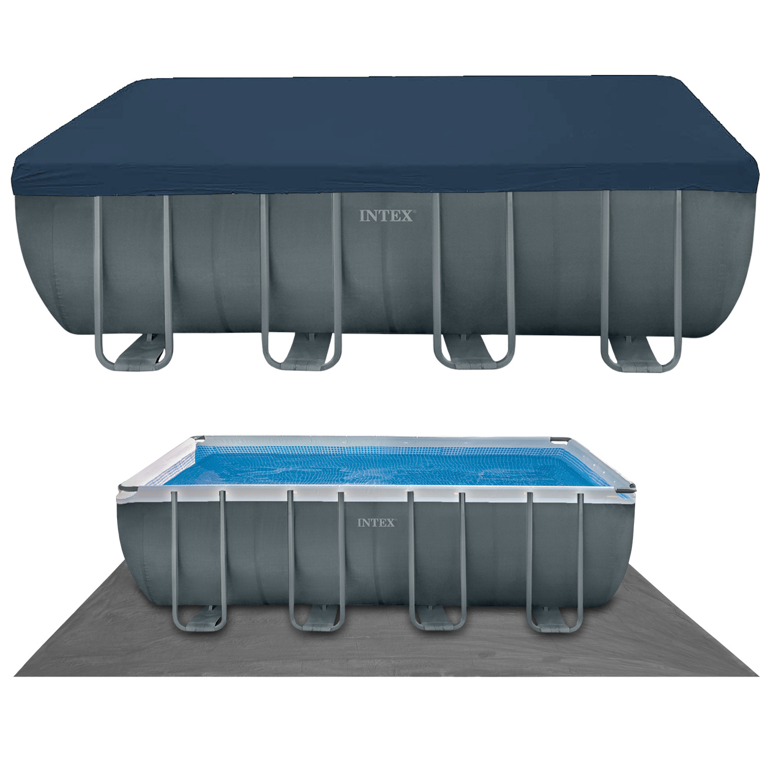 Intex Frame Pool 549 x 274 x 132 cm Komplettset | Rechteckpool mit Zubehör