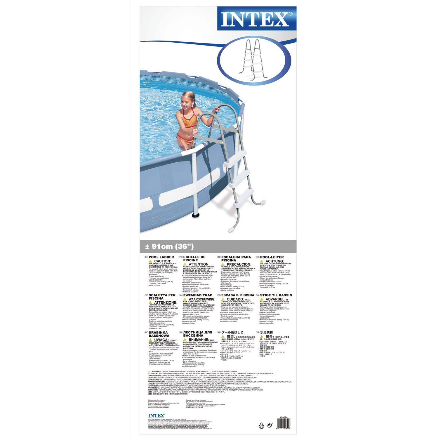 Intex Pool Leiter | 91 cm Höhe