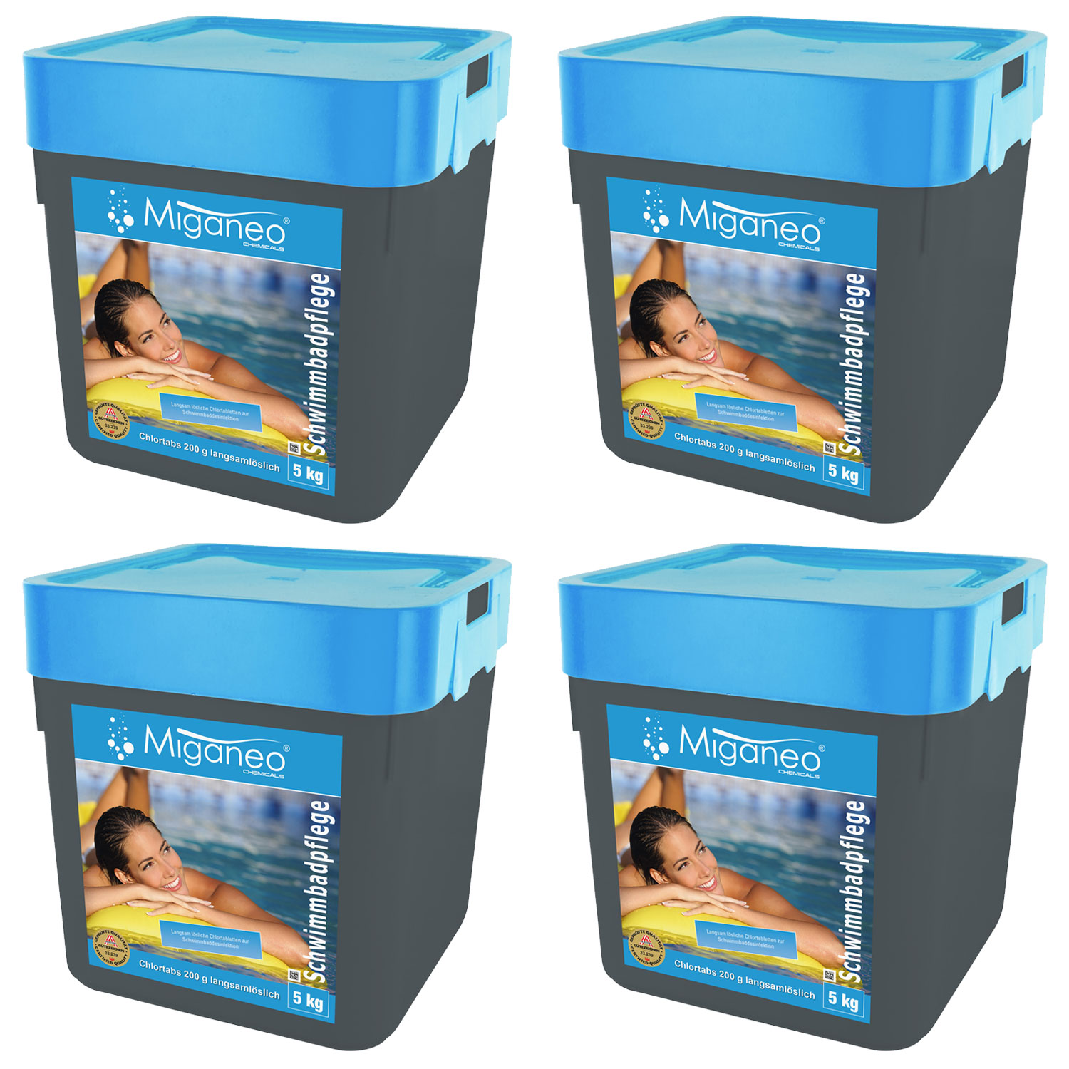 Miganeo Chlortabs | langsamlösliche 200 g Tabletten | 4 x 5 kg