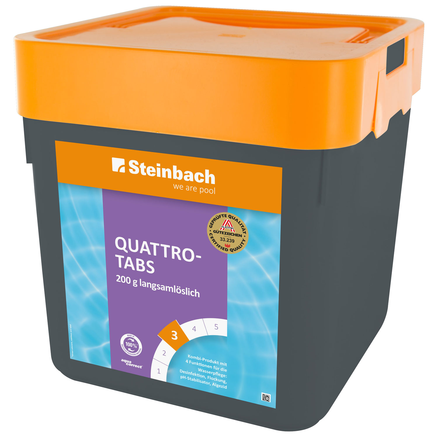 Steinbach Quattrotabs | langsamlösliche 200 g Tabletten | 5 kg