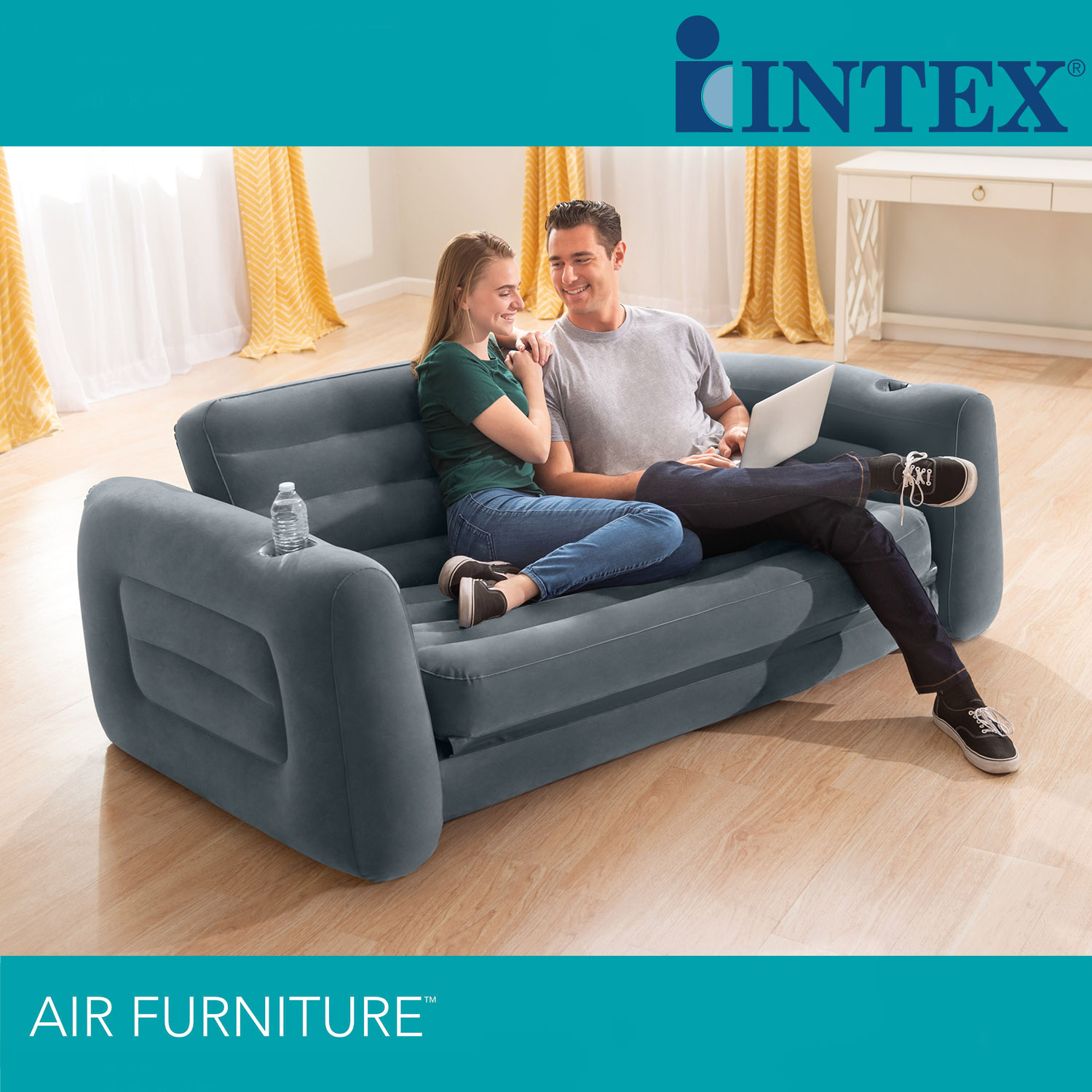 INTEX Luftsofa 203 x 224 x 66 cm | ausziehbar | für 2 Personen