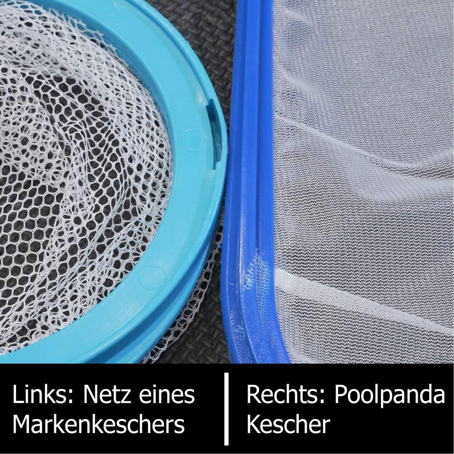 Poolpanda Poolreiniger Set XL Pro | Poolkescher feinmaschig Poolbürste Teleskopstange