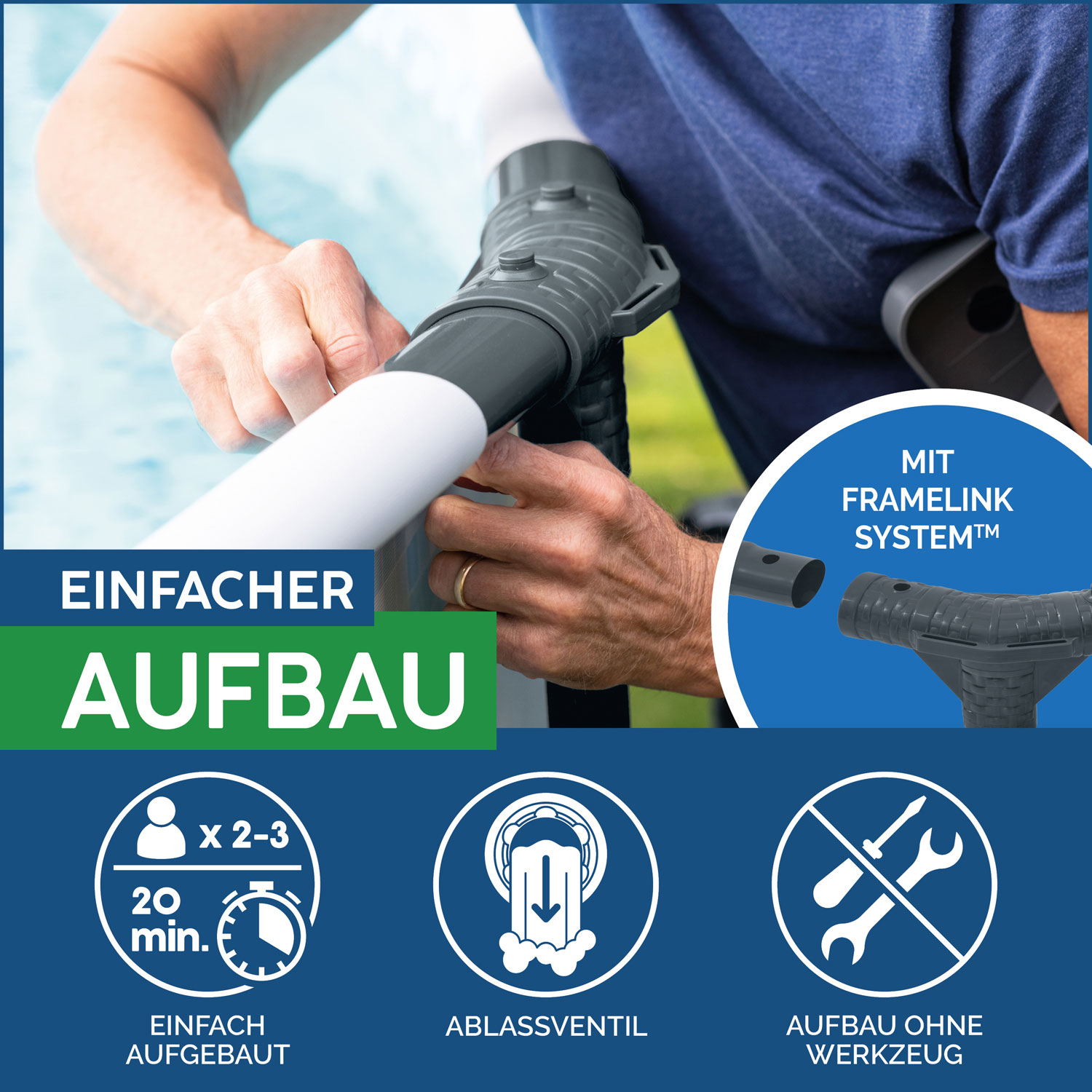 Bestway Frame Pool 366 x 122 cm Komplettset | Rundpool mit Zubehör